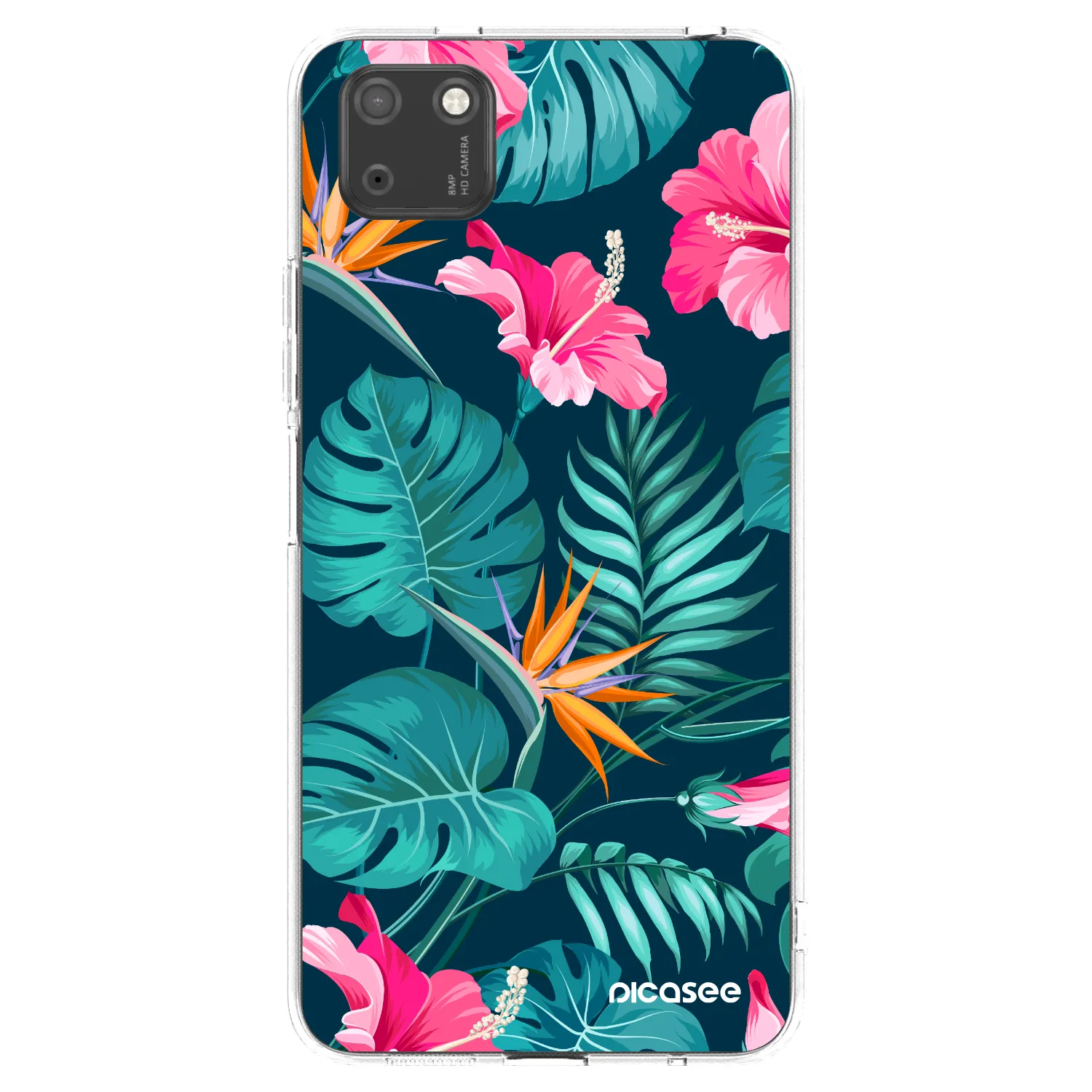 Picasee husă transparentă din silicon pentru Huawei Y5P - Pink Monstera