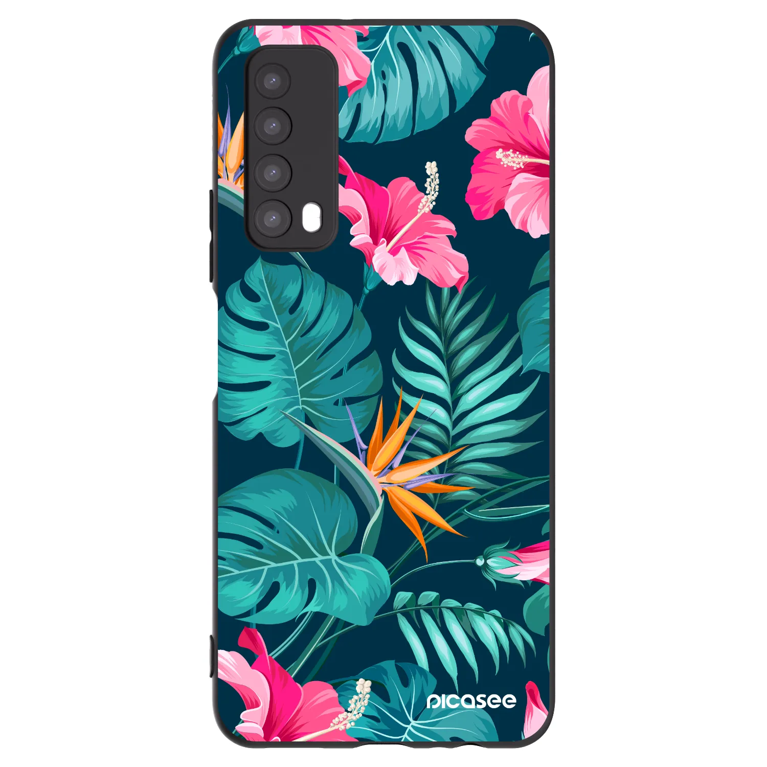 Picasee husă neagră din silicon pentru Huawei P Smart 2021 - Pink Monstera