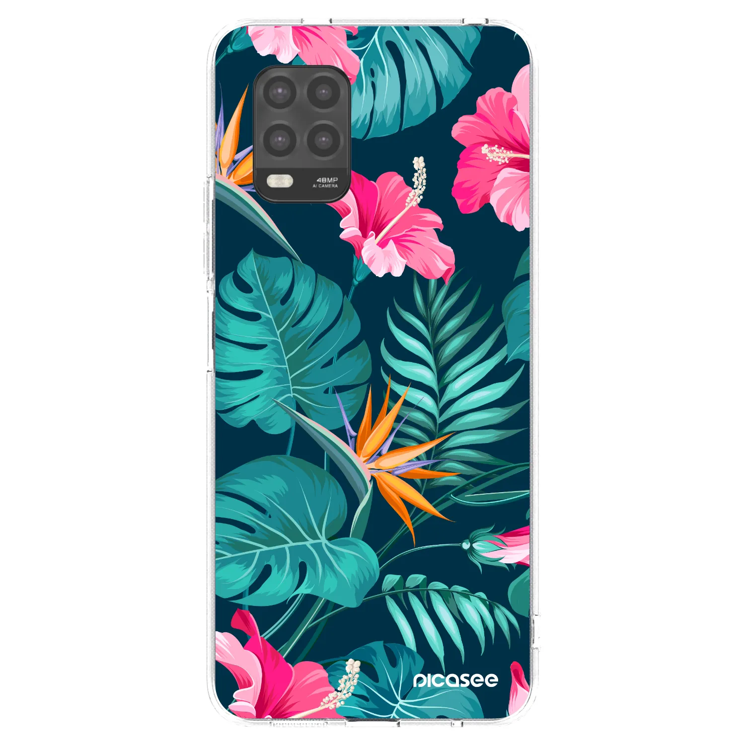 Picasee husă transparentă din silicon pentru Xiaomi Mi 10 Lite - Pink Monstera