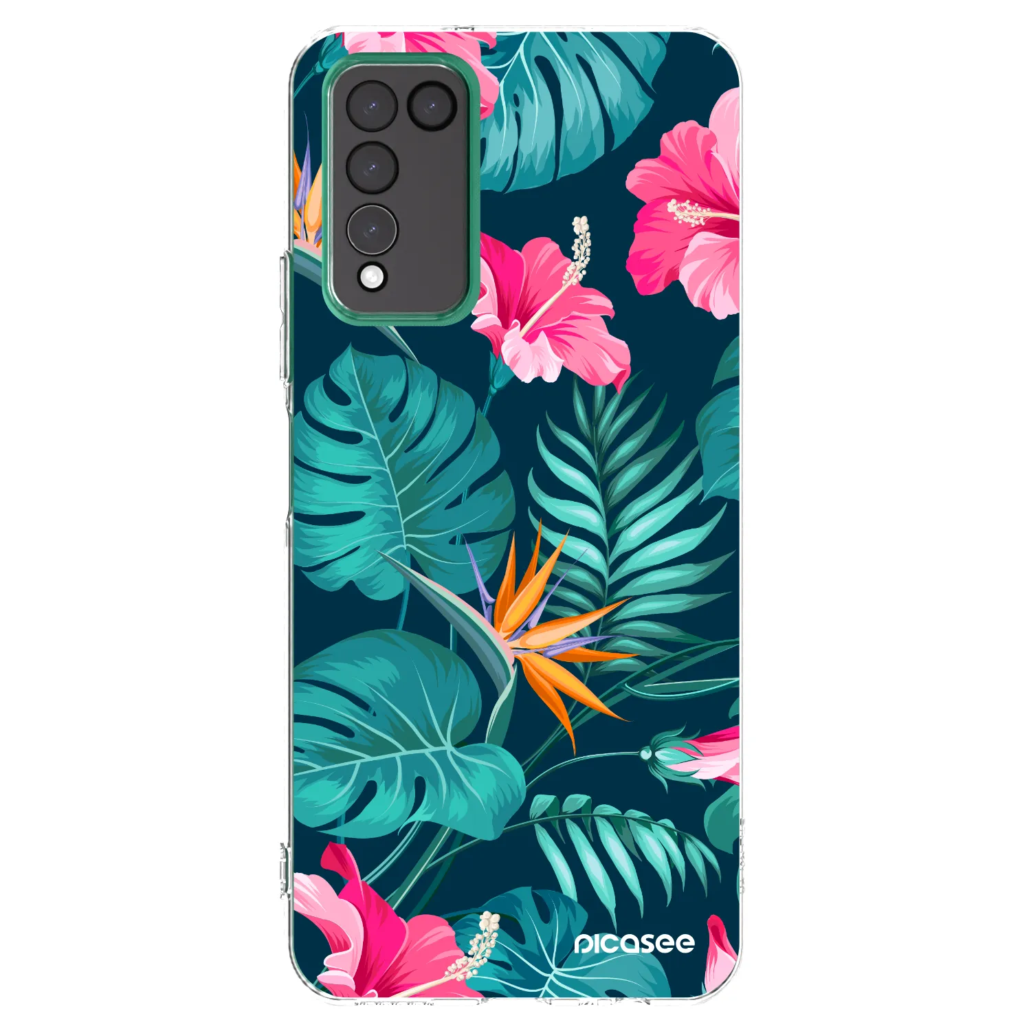 Picasee husă transparentă din silicon pentru Honor 10X Lite - Pink Monstera