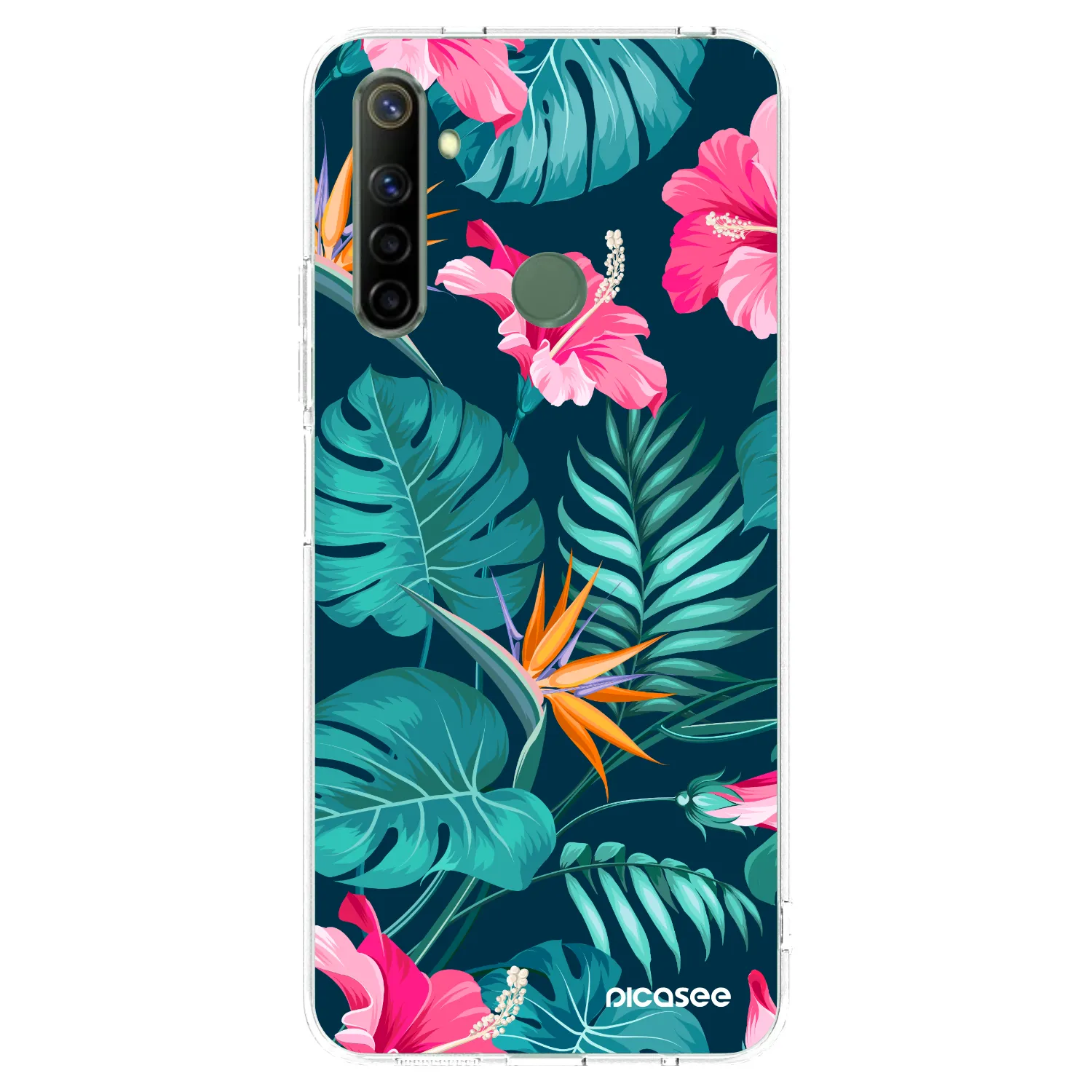 Picasee husă transparentă din silicon pentru Realme 6i - Pink Monstera