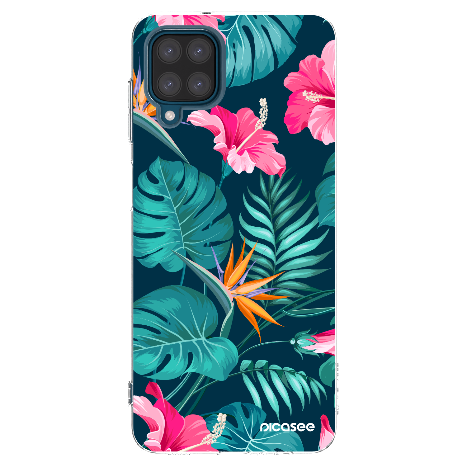 Picasee husă transparentă din silicon pentru Samsung Galaxy A12 A125F - Pink Monstera