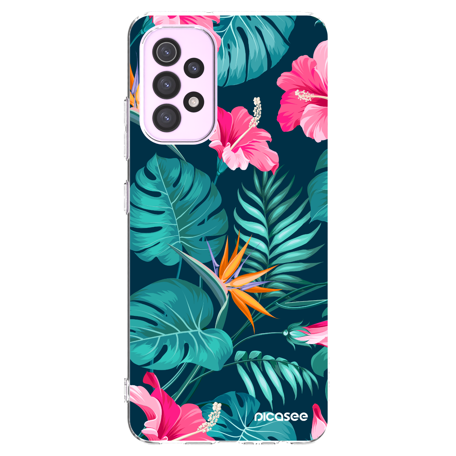 Picasee husă transparentă din silicon pentru Samsung Galaxy A32 5G A326B - Pink Monstera