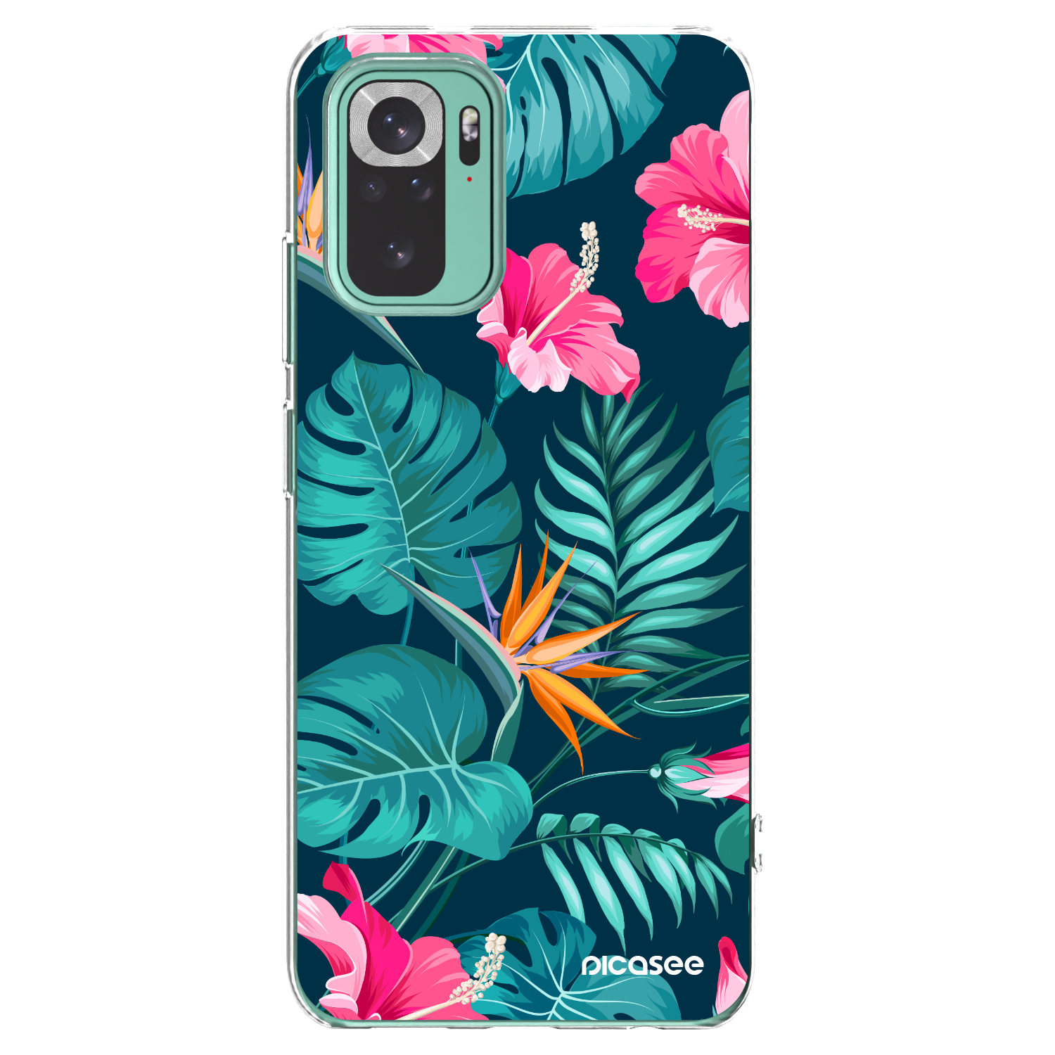 Picasee husă transparentă din silicon pentru Xiaomi Redmi Note 10 Pro - Pink Monstera