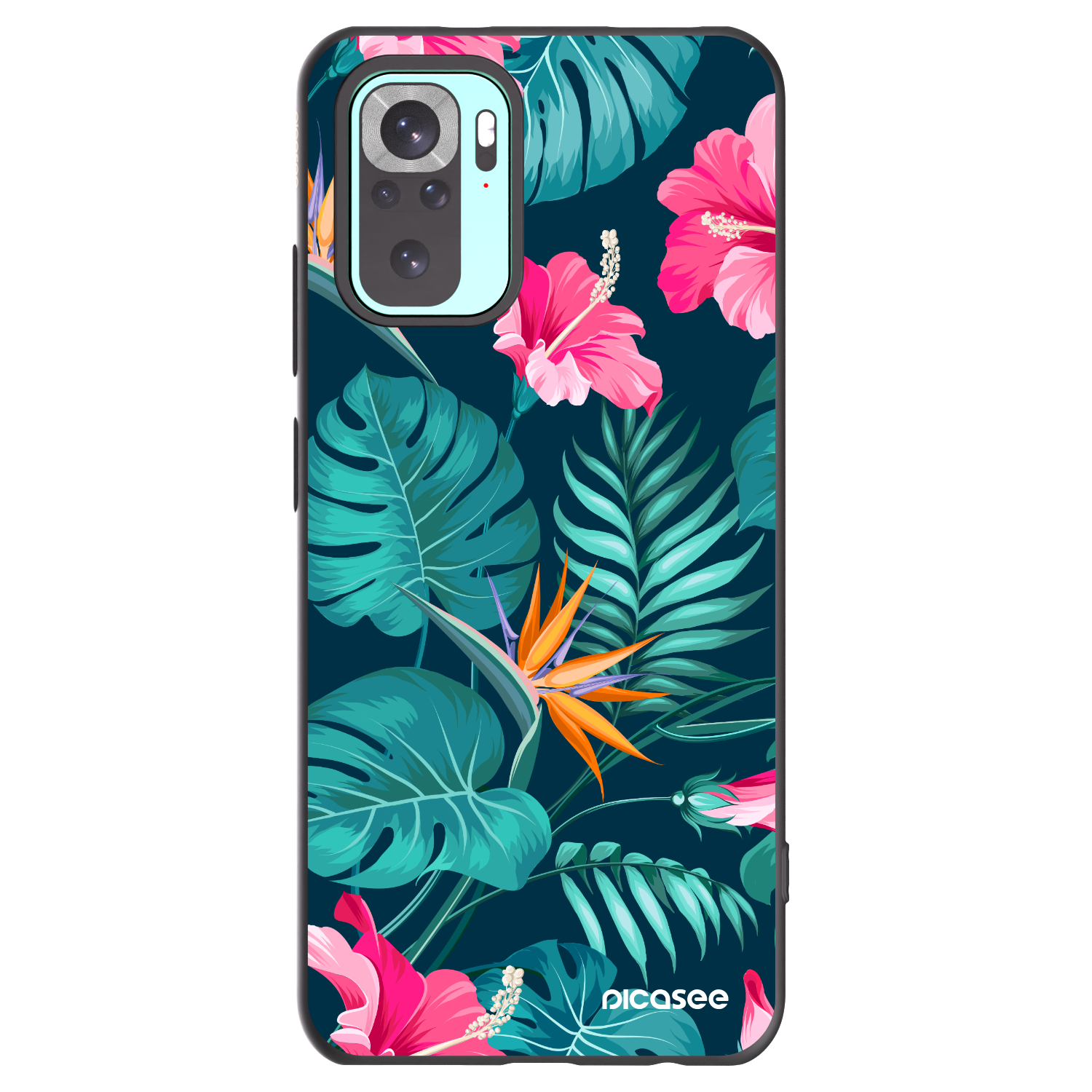 Picasee husă neagră din silicon pentru Xiaomi Redmi Note 10 Pro - Pink Monstera