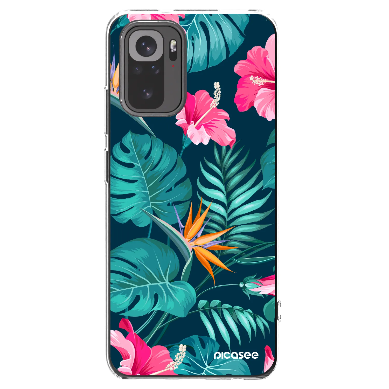 Picasee husă transparentă din silicon pentru Xiaomi Redmi Note 10S - Pink Monstera