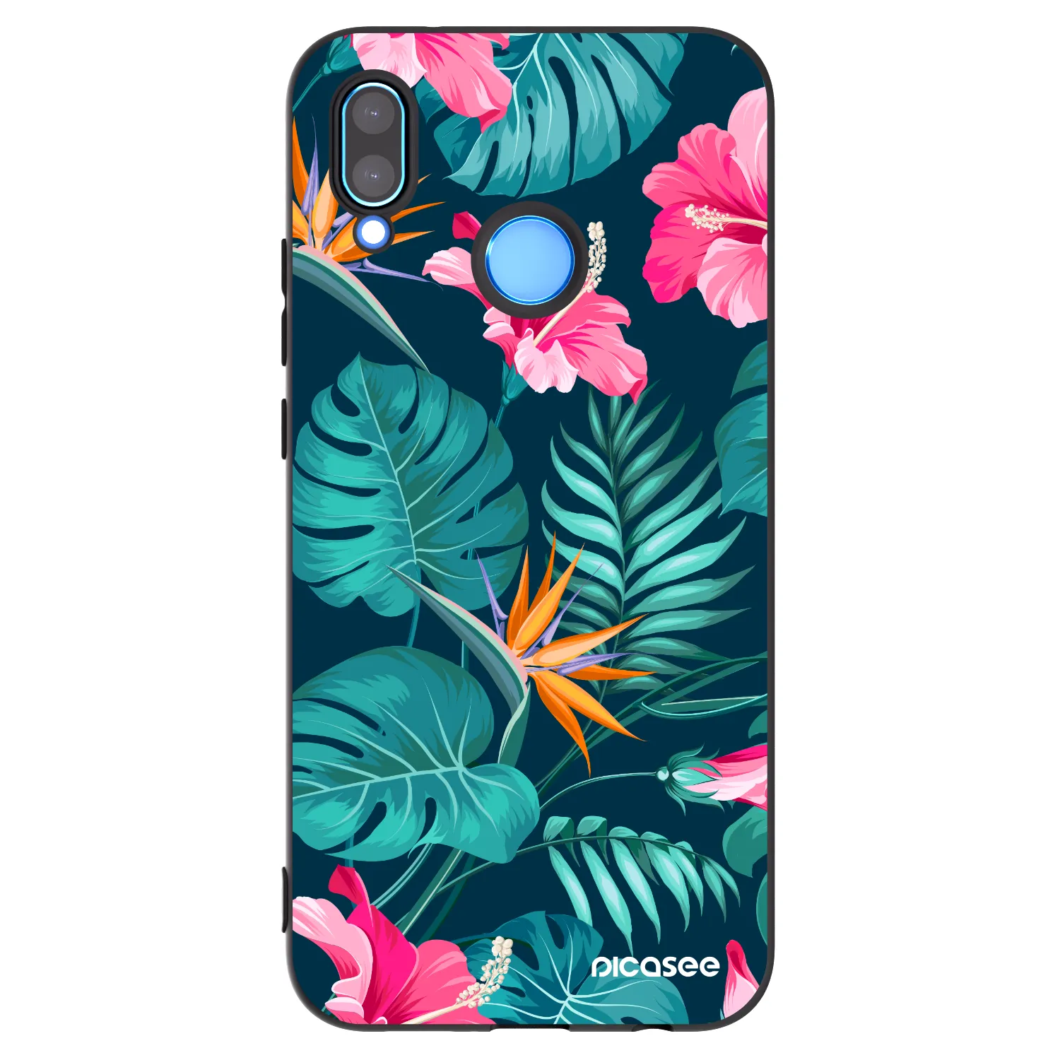 Picasee husă neagră din silicon pentru Huawei P20 Lite - Pink Monstera
