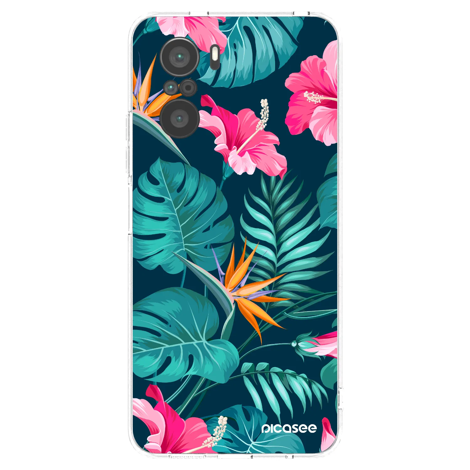 Picasee husă transparentă din silicon pentru Xiaomi Poco F3 - Pink Monstera