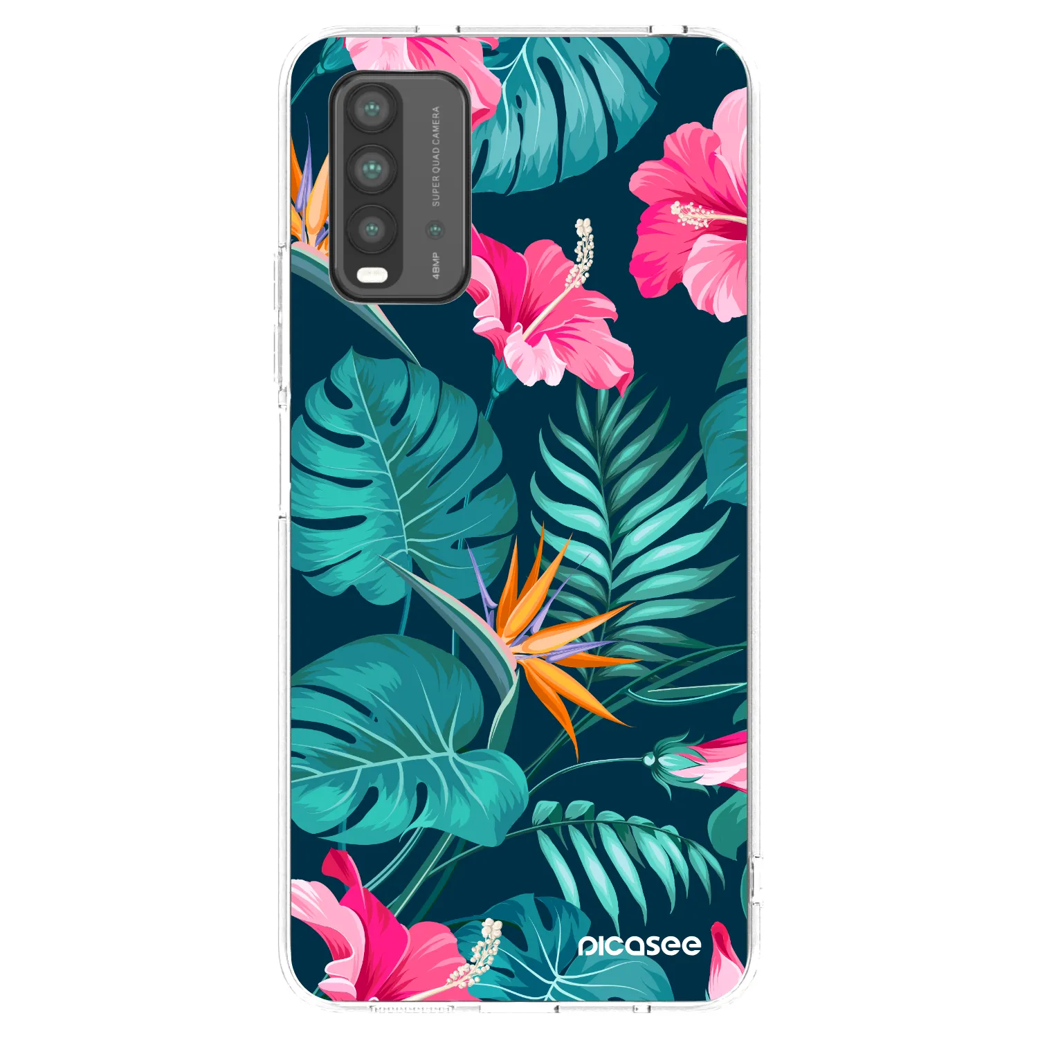 Picasee husă neagră din silicon pentru Xiaomi Redmi 9T - Pink Monstera