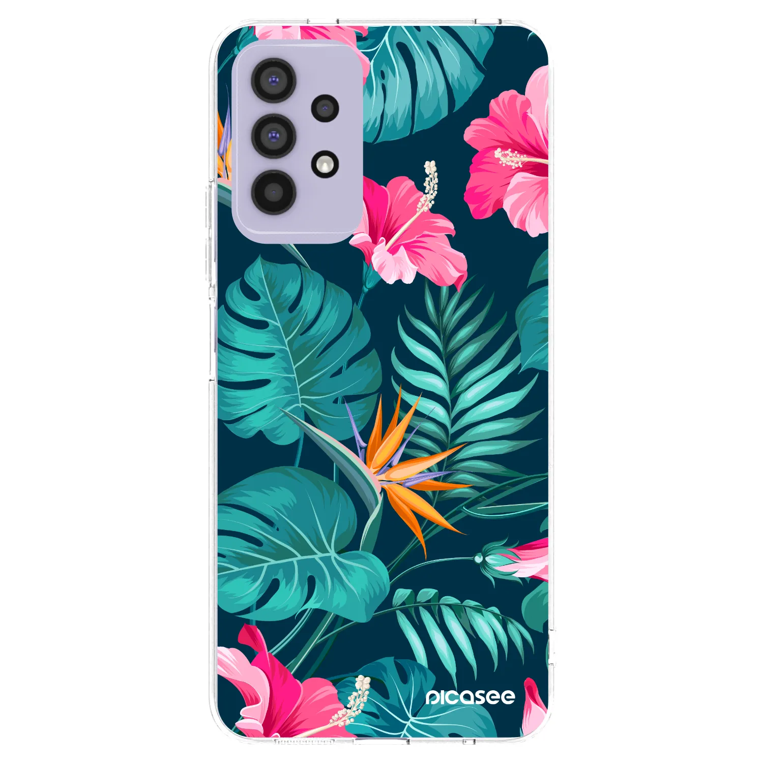 Picasee husă transparentă din silicon pentru Samsung Galaxy A32 4G SM-A325F - Pink Monstera