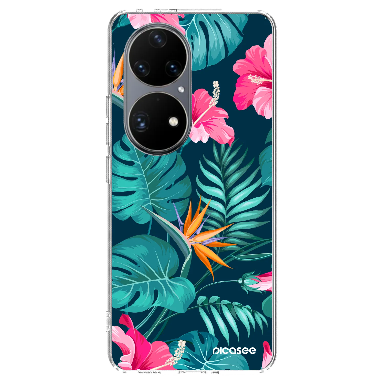 Picasee husă transparentă din silicon pentru Huawei P50 - Pink Monstera