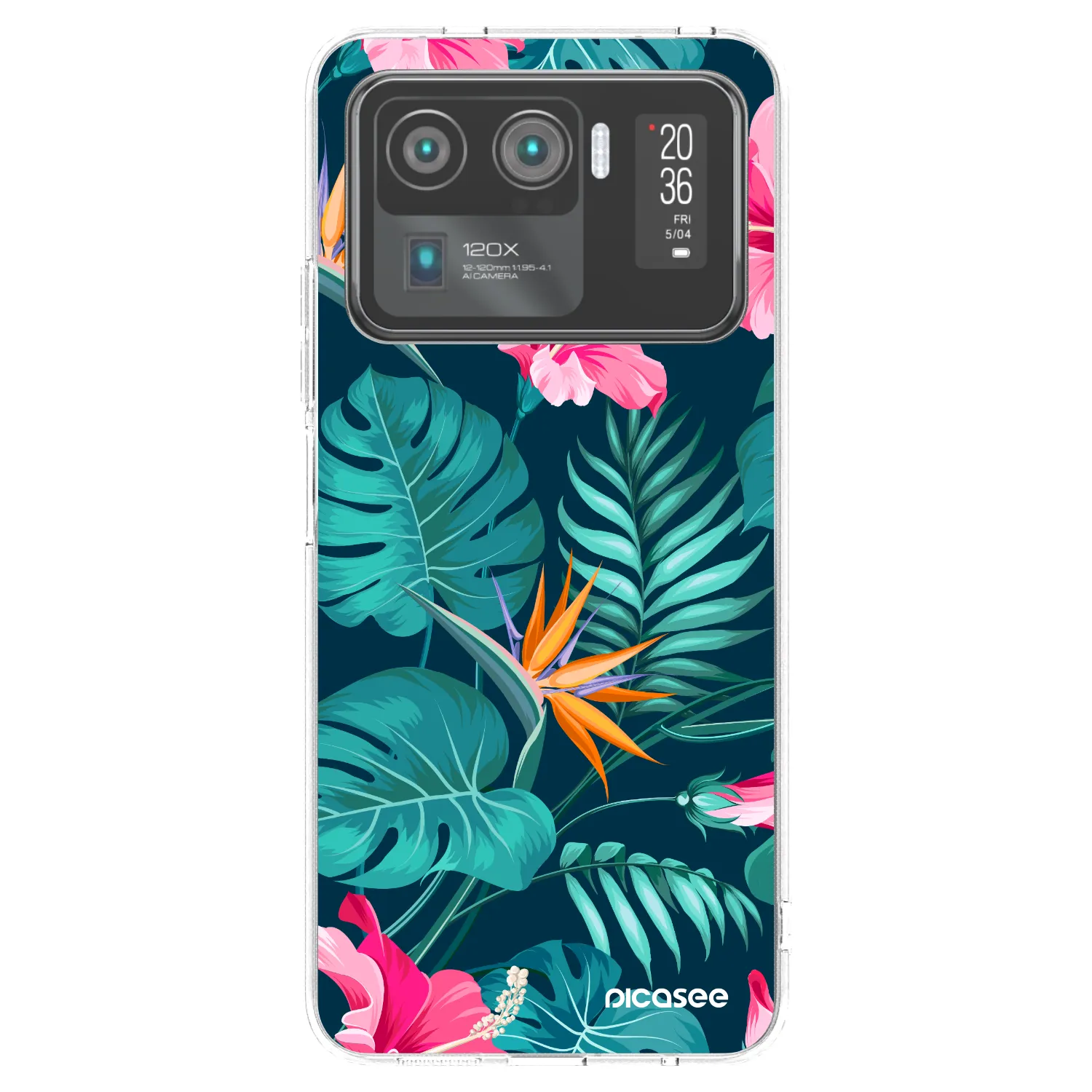 Picasee husă transparentă din silicon pentru Xiaomi Mi 11 Ultra - Pink Monstera