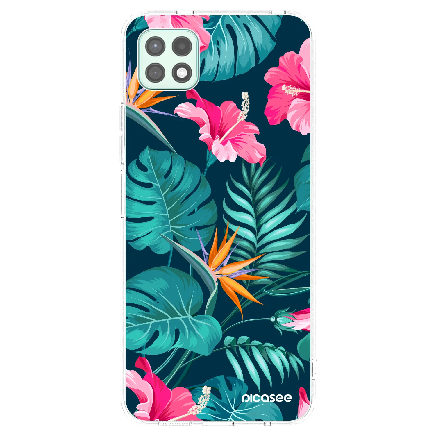 Picasee husă transparentă din silicon pentru Samsung Galaxy A22 A226B 5G - Pink Monstera