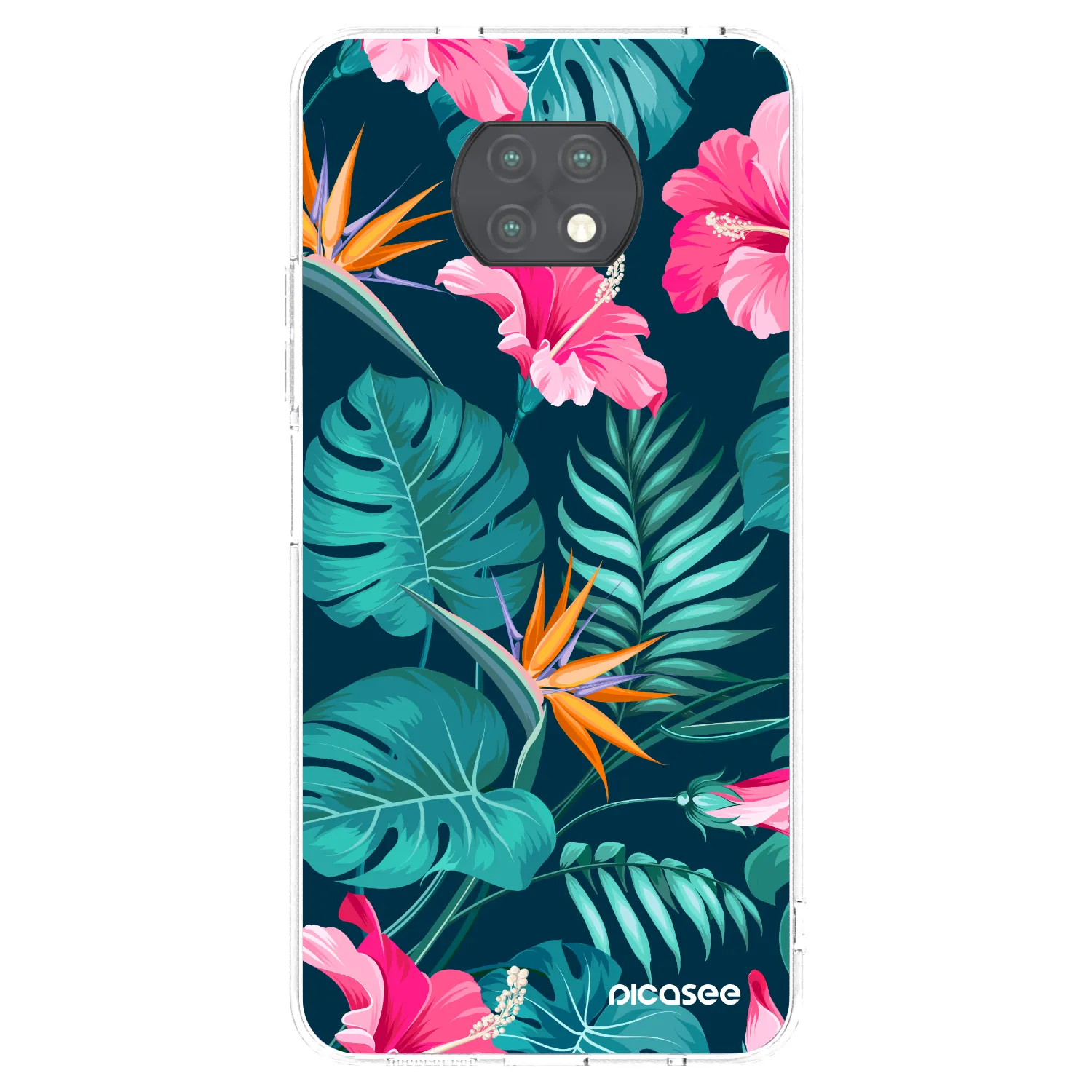 Picasee husă transparentă din silicon pentru Xiaomi Redmi Note 9T - Pink Monstera
