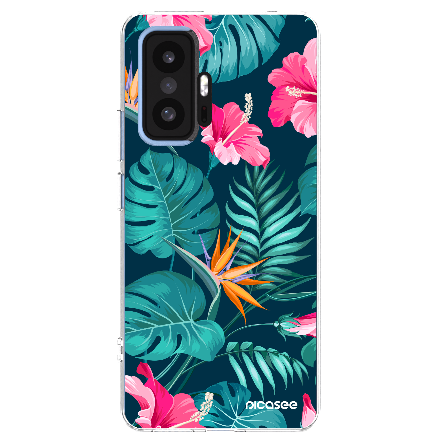 Picasee husă transparentă din silicon pentru Xiaomi 11T - Pink Monstera