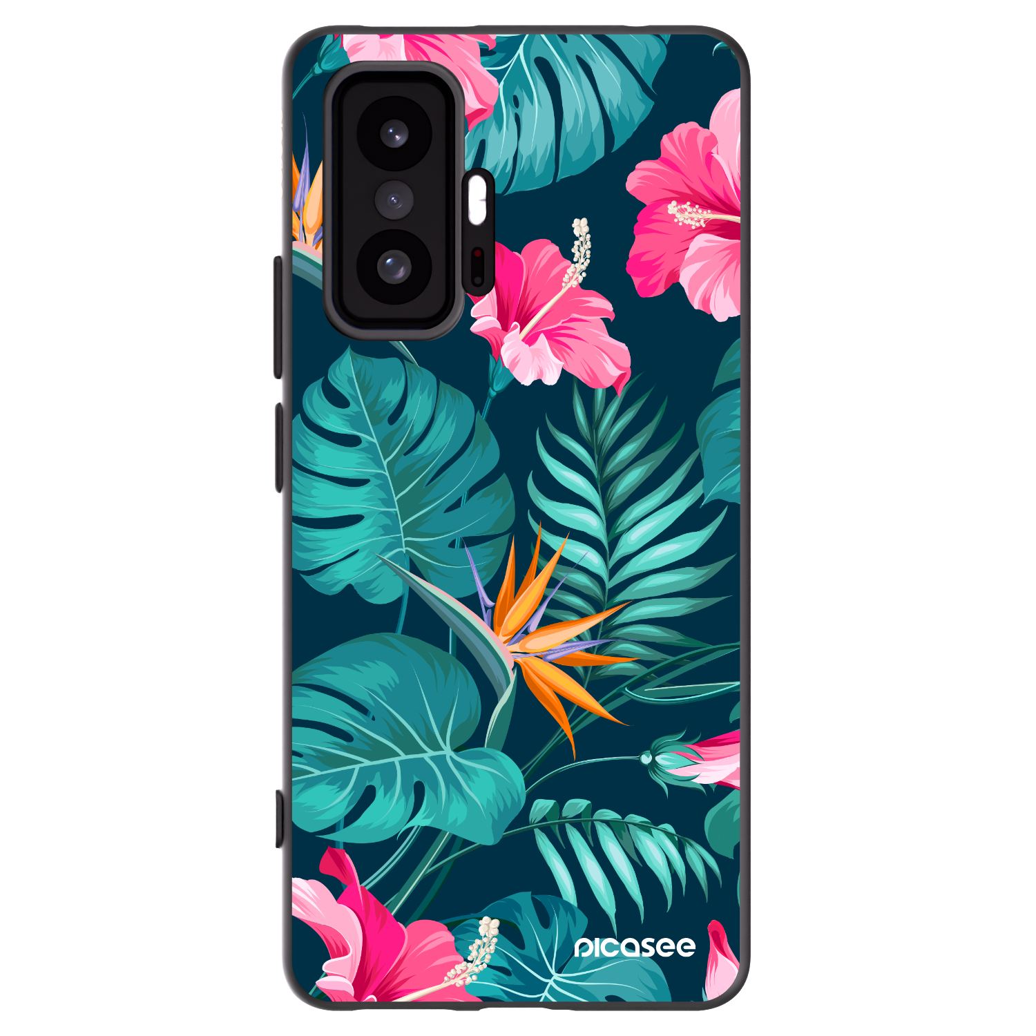 Picasee husă neagră din silicon pentru Xiaomi 11T Pro - Pink Monstera