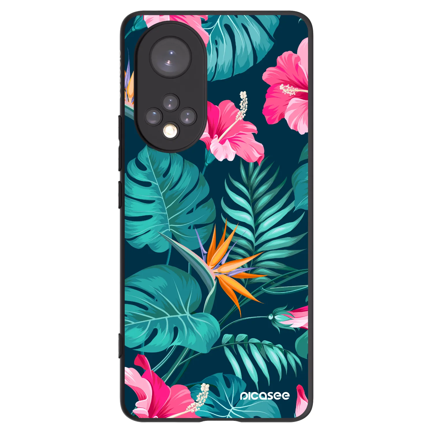 Picasee husă neagră din silicon pentru Huawei Nova 9 - Pink Monstera
