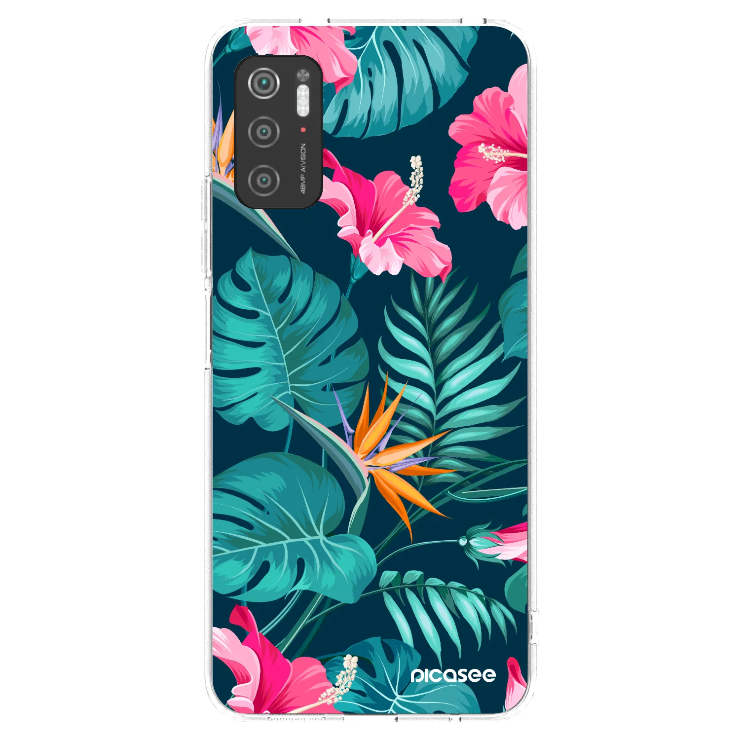 Picasee husă transparentă din silicon pentru Xiaomi Poco M3 Pro 5G - Pink Monstera