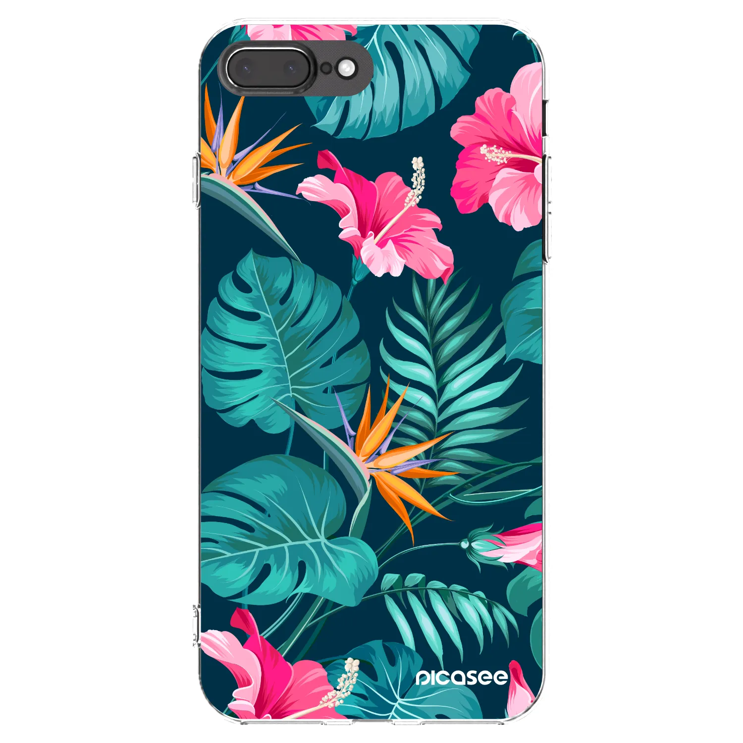 Picasee husă transparentă din silicon pentru Apple iPhone 7 Plus - Pink Monstera