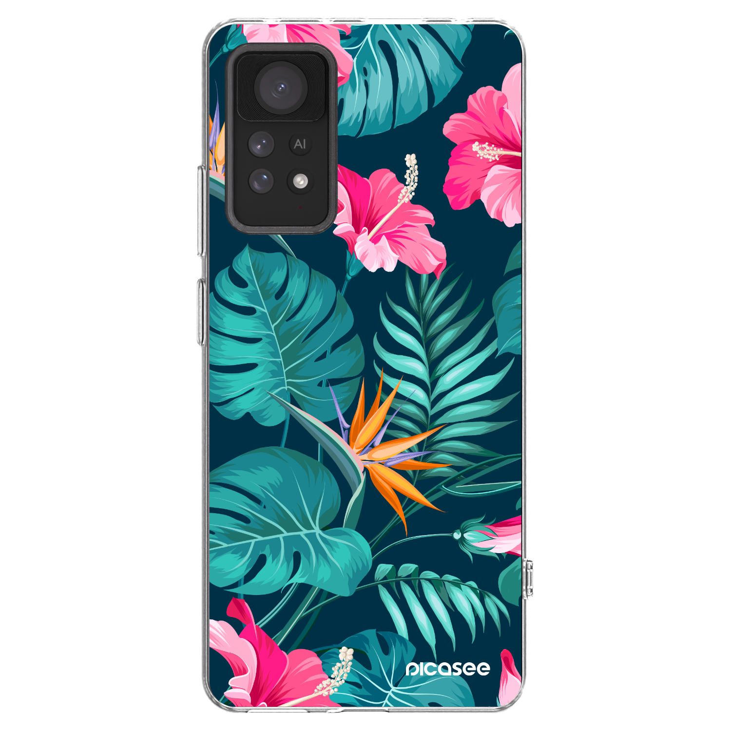 Picasee husă transparentă din silicon pentru Xiaomi Redmi Note 11 Pro - Pink Monstera