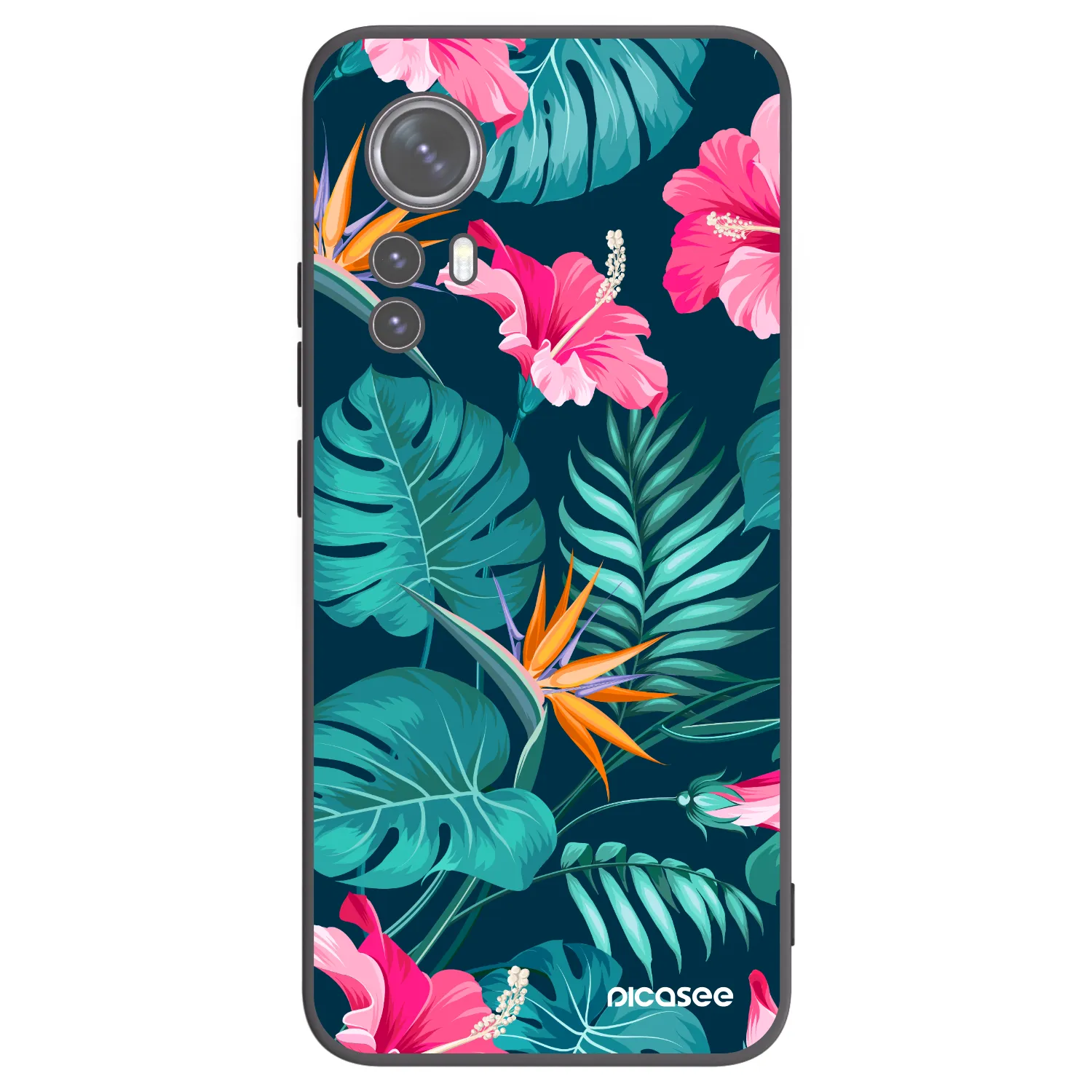 Picasee husă neagră din silicon pentru Xiaomi 12 - Pink Monstera