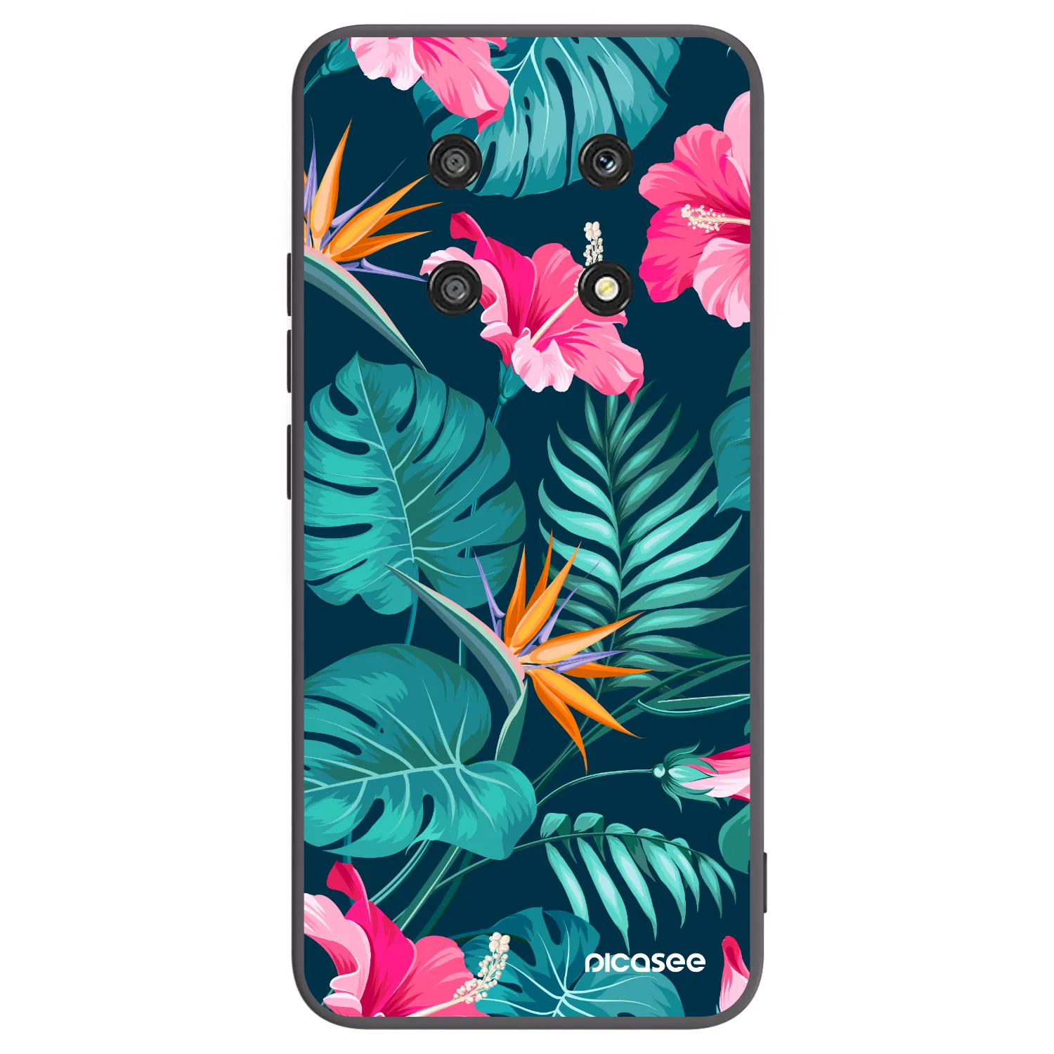 Picasee husă neagră din silicon pentru Honor Magic4 Lite 5G - Pink Monstera