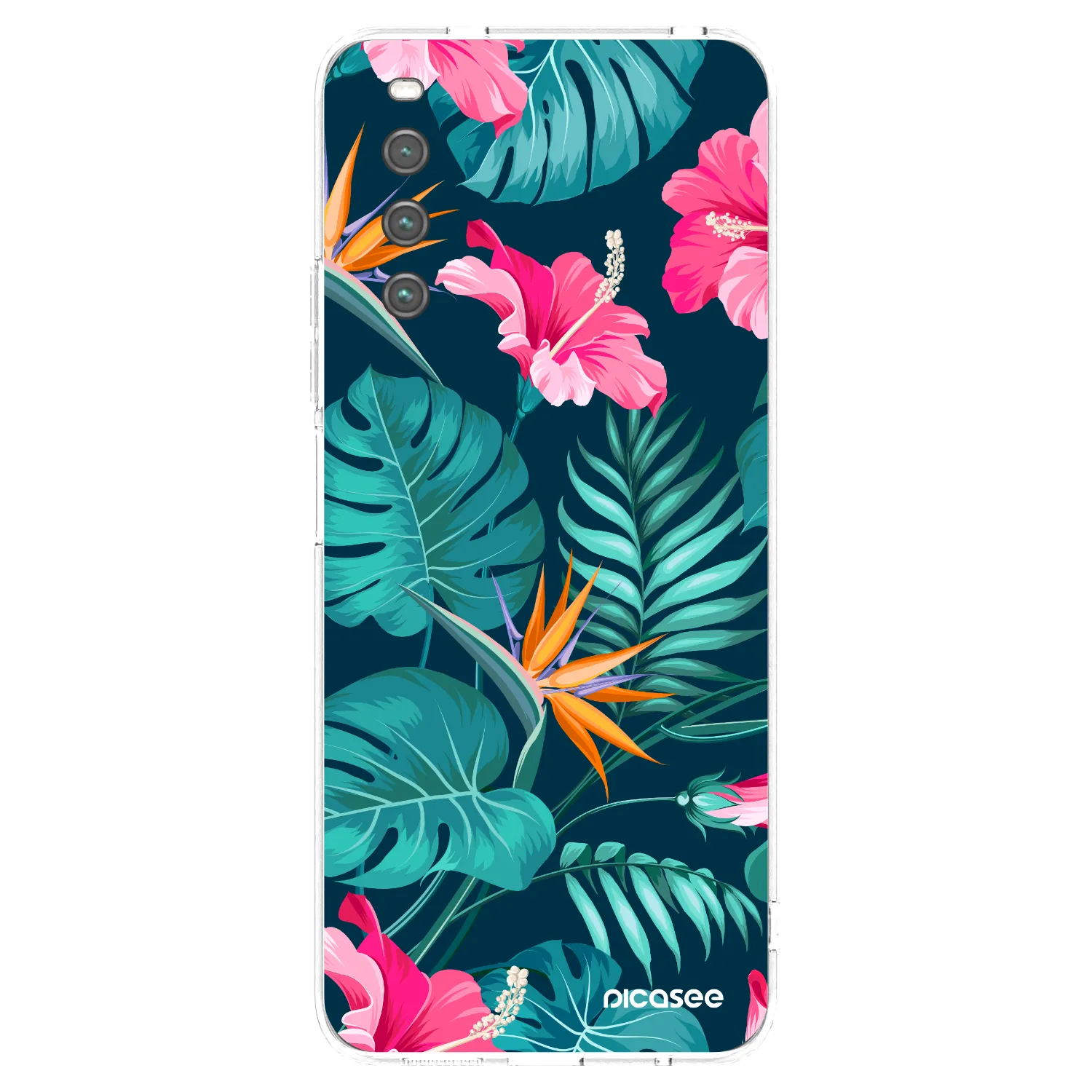 Picasee husă transparentă din silicon pentru Sony Xperia 10 IV 5G - Pink Monstera