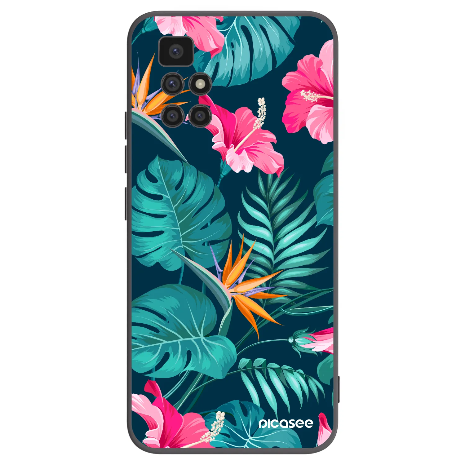 Picasee husă neagră din silicon pentru Xiaomi Redmi 10 (2022) - Pink Monstera