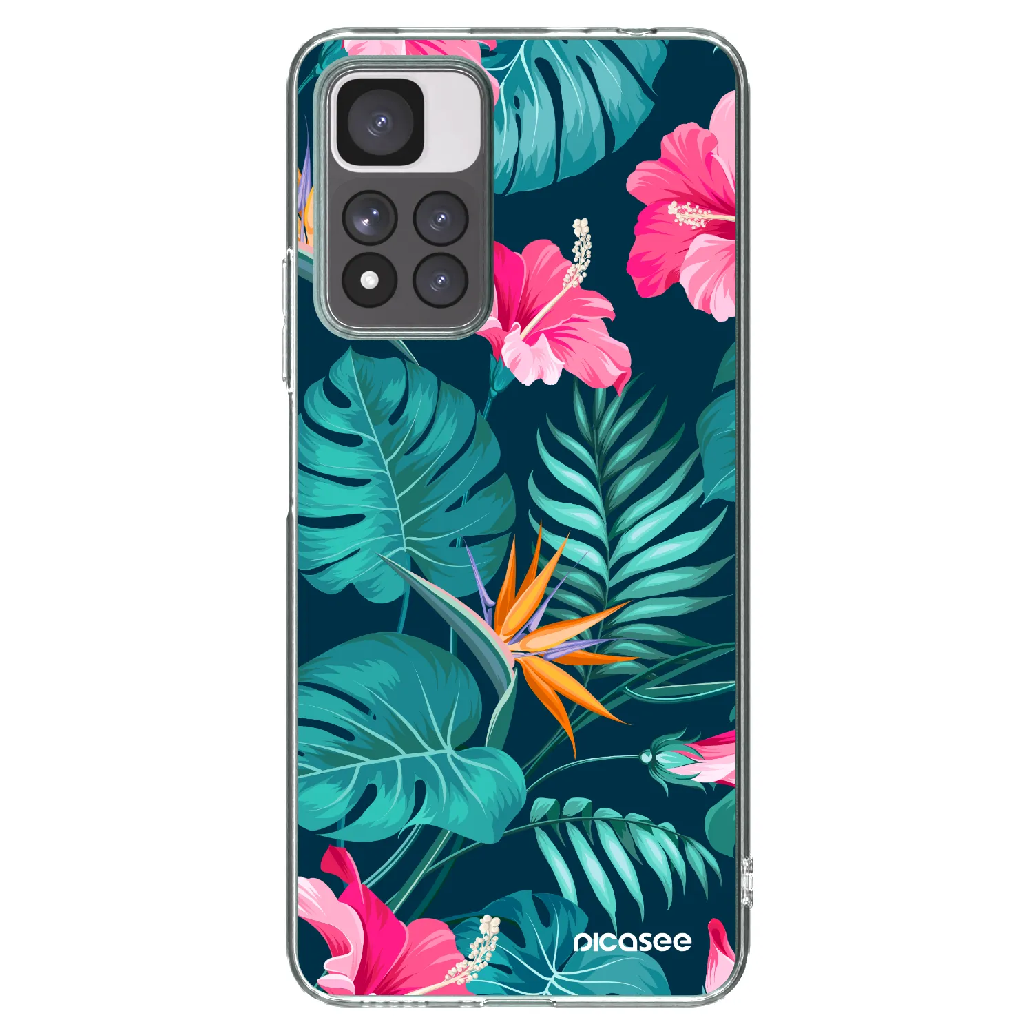 Picasee husă transparentă din silicon pentru Xiaomi Redmi Note 11 Pro+ 5G - Pink Monstera