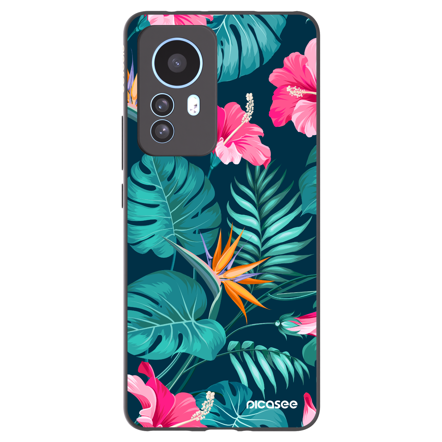 Picasee husă neagră din silicon pentru Xiaomi 12T - Pink Monstera