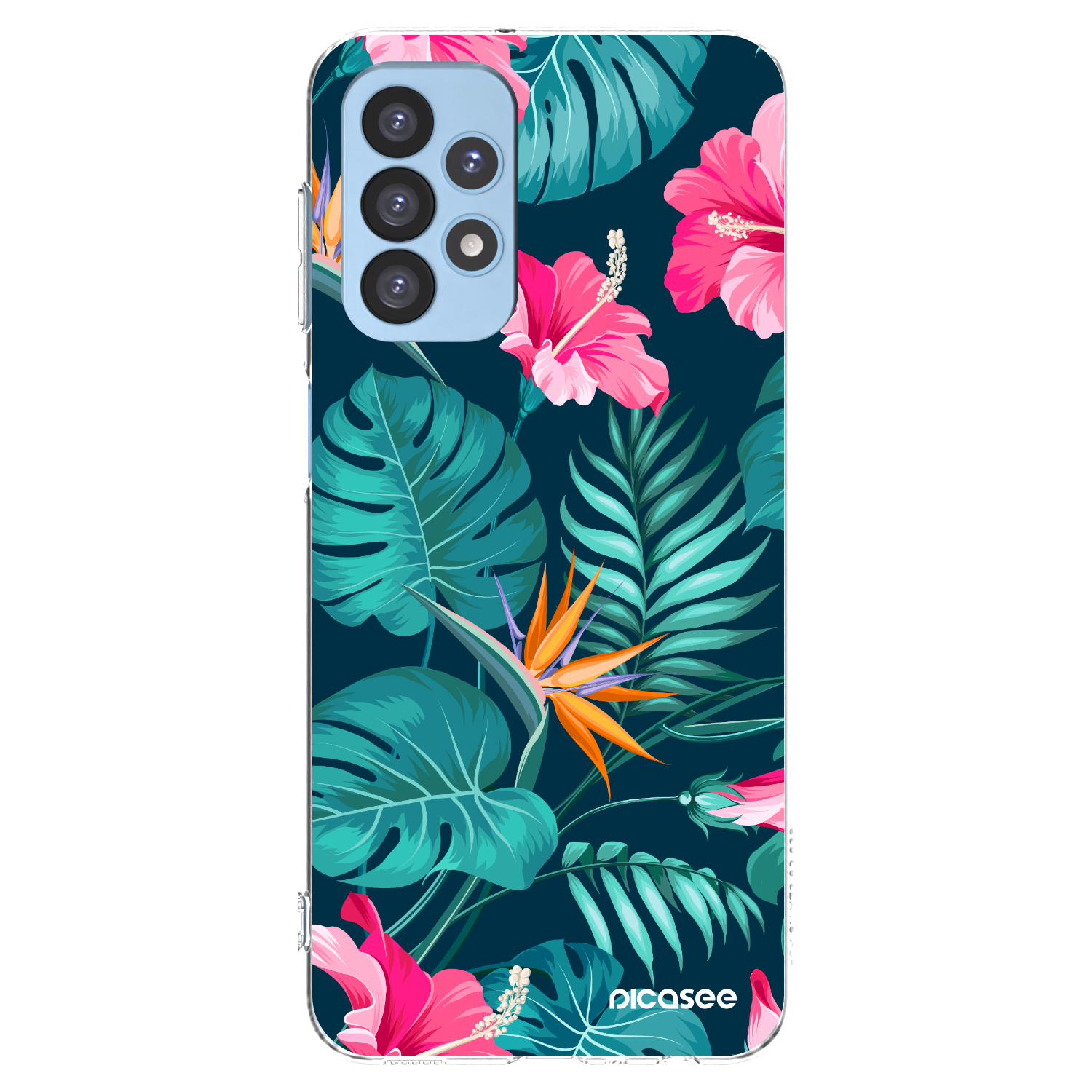 Picasee husă transparentă din silicon pentru Samsung Galaxy A23 A235F 4G - Pink Monstera