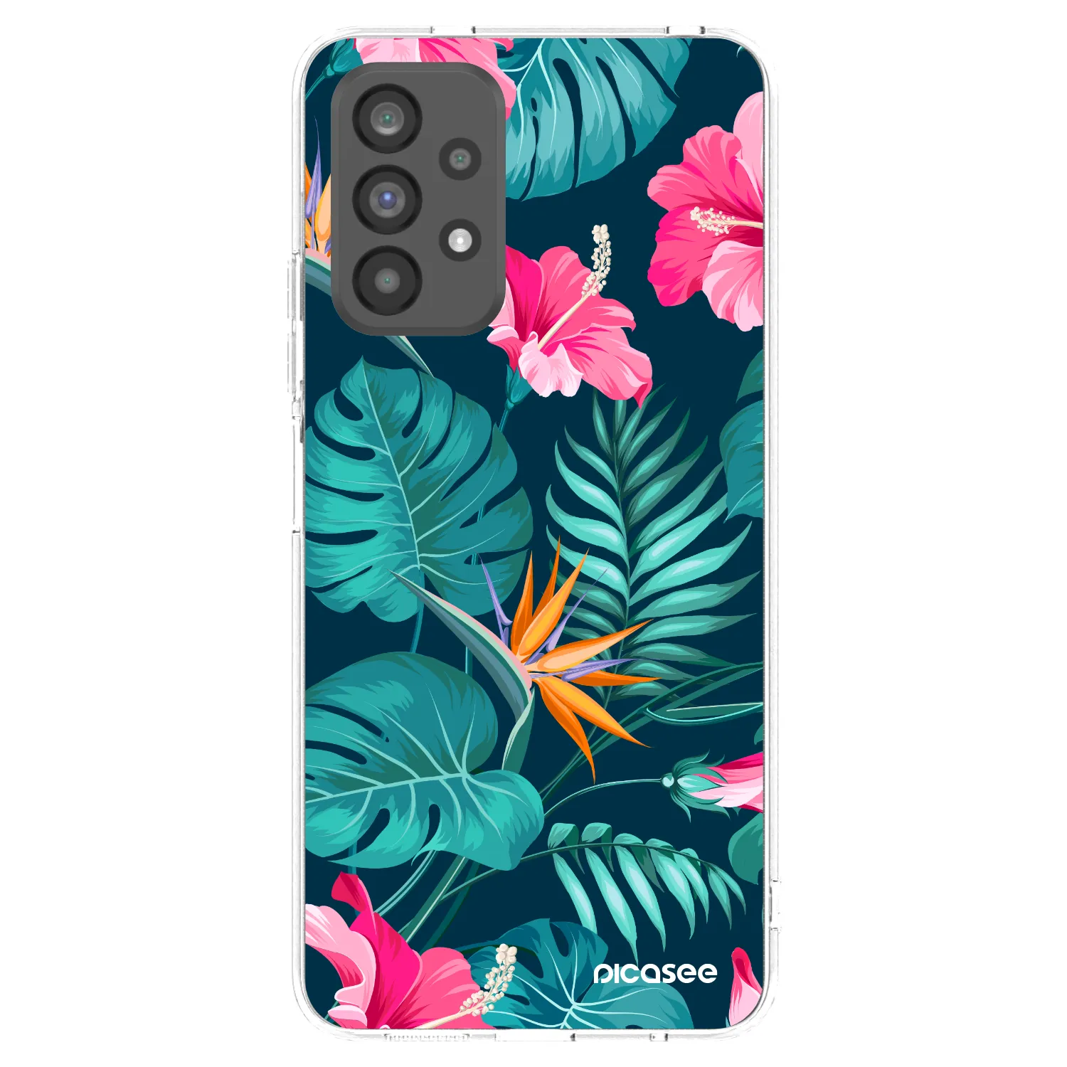 Picasee husă transparentă din silicon pentru Samsung Galaxy A73 5G - Pink Monstera