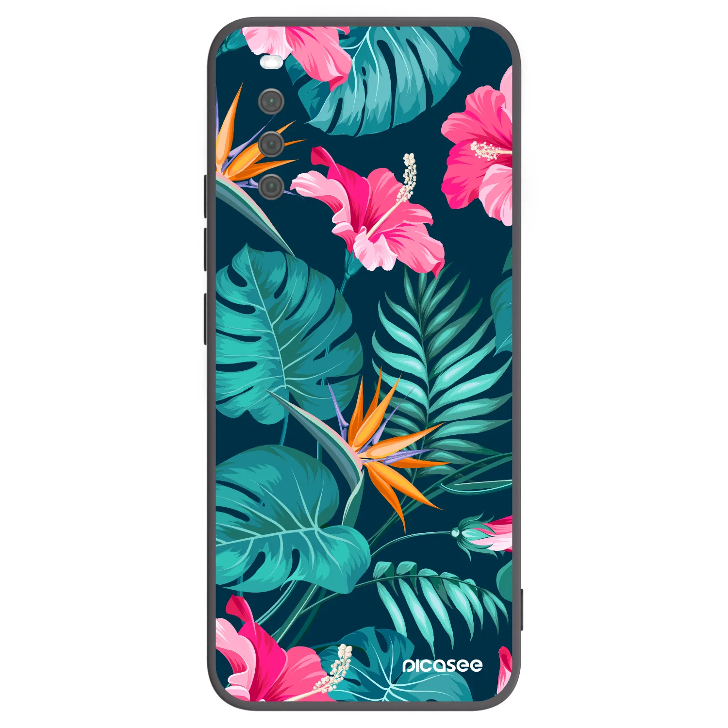 Picasee husă neagră din silicon pentru Sony Xperia 10 III - Pink Monstera