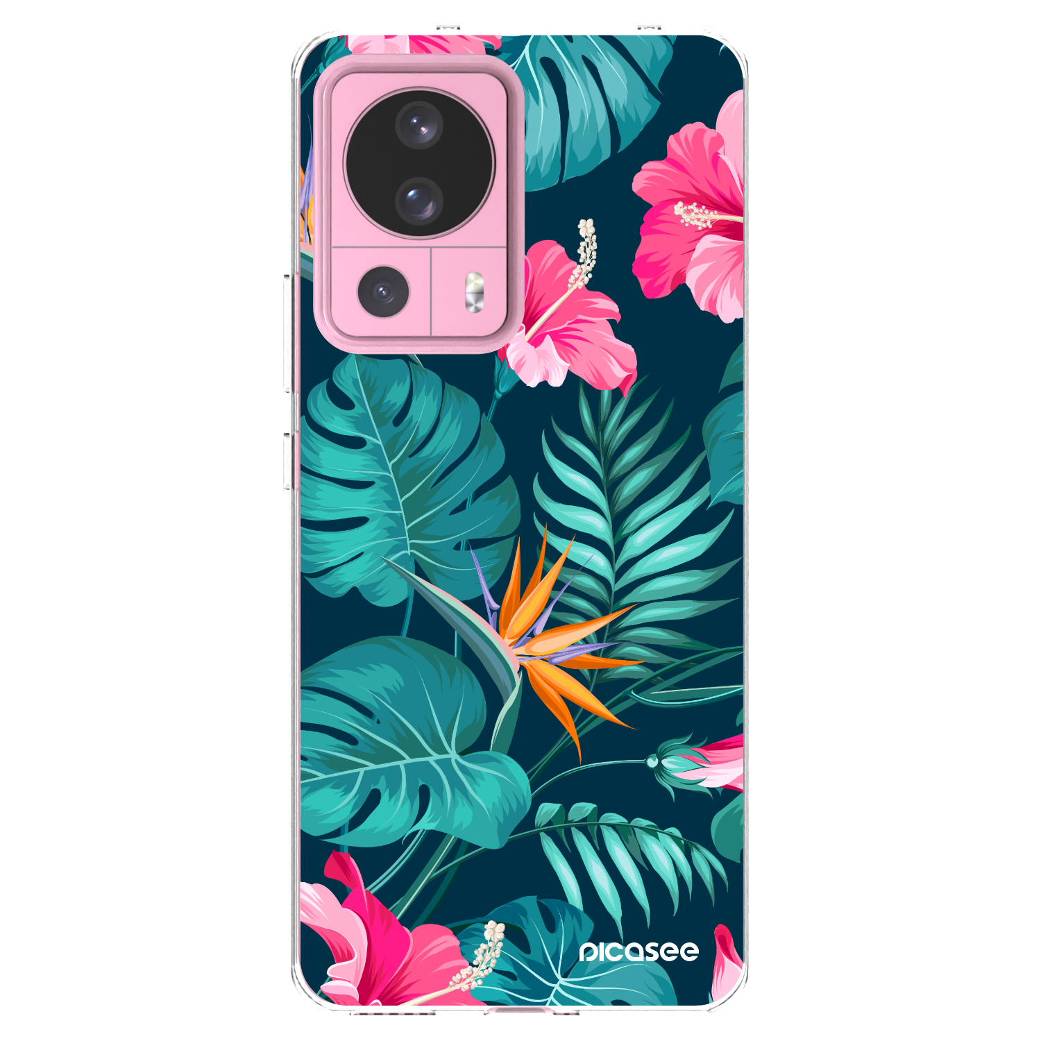 Picasee husă transparentă din silicon pentru Xiaomi 13 Lite - Pink Monstera