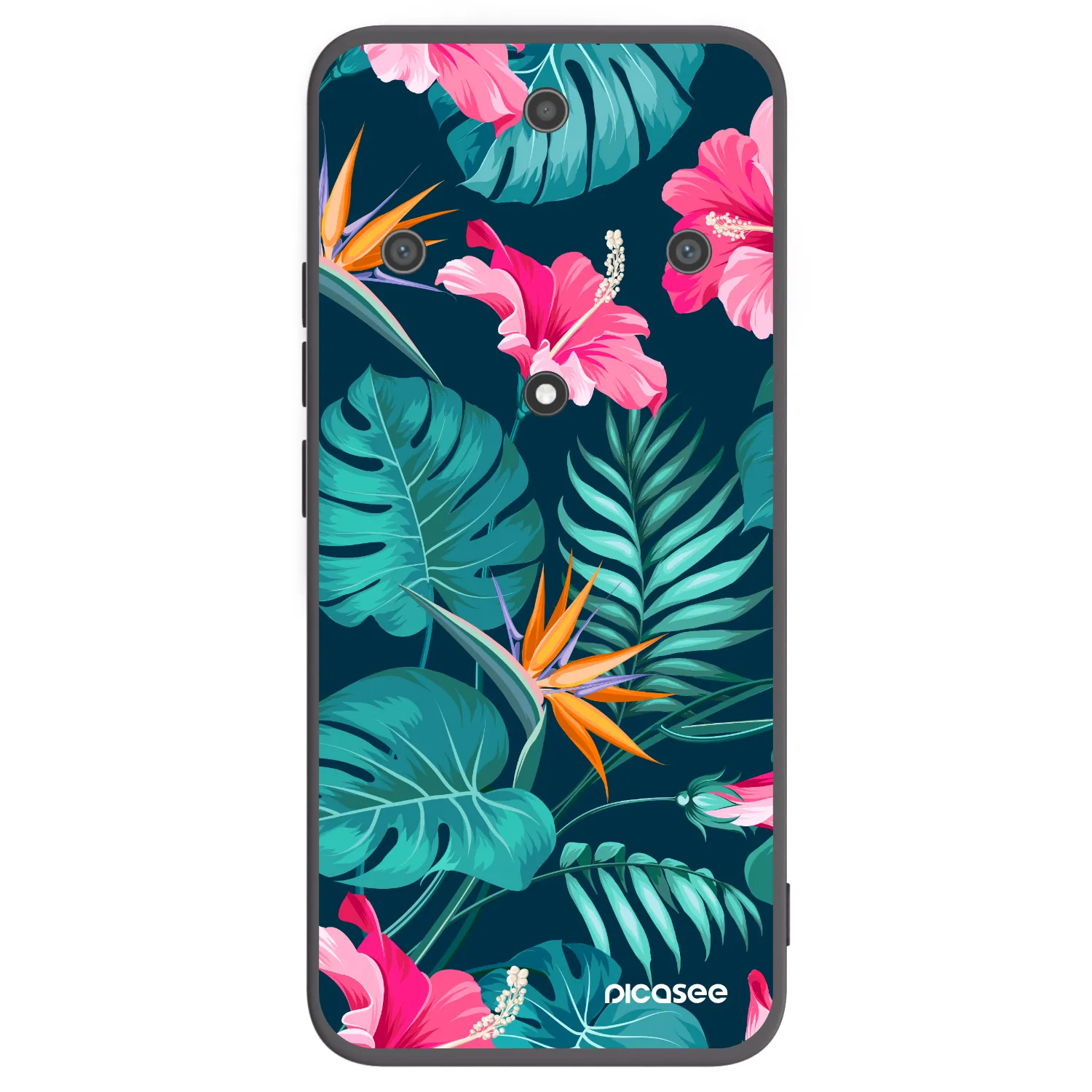 Picasee husă neagră din silicon pentru Honor Magic5 Lite 5G - Pink Monstera