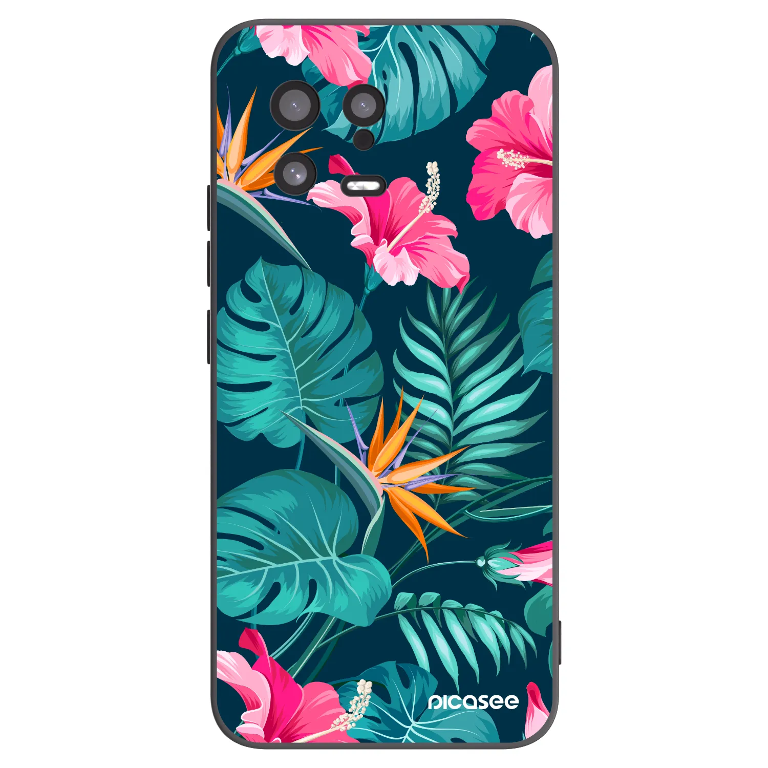 Picasee husă neagră din silicon pentru Xiaomi 13 - Pink Monstera