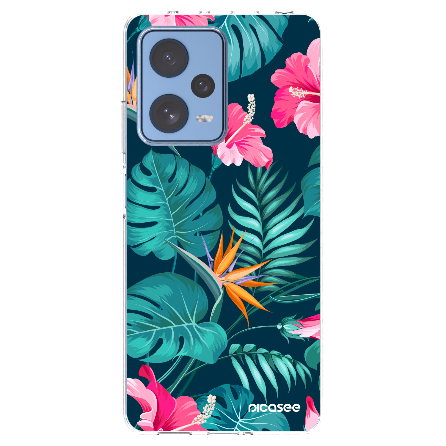 Picasee husă transparentă din silicon pentru Xiaomi Redmi Note 12 Pro 5G - Pink Monstera