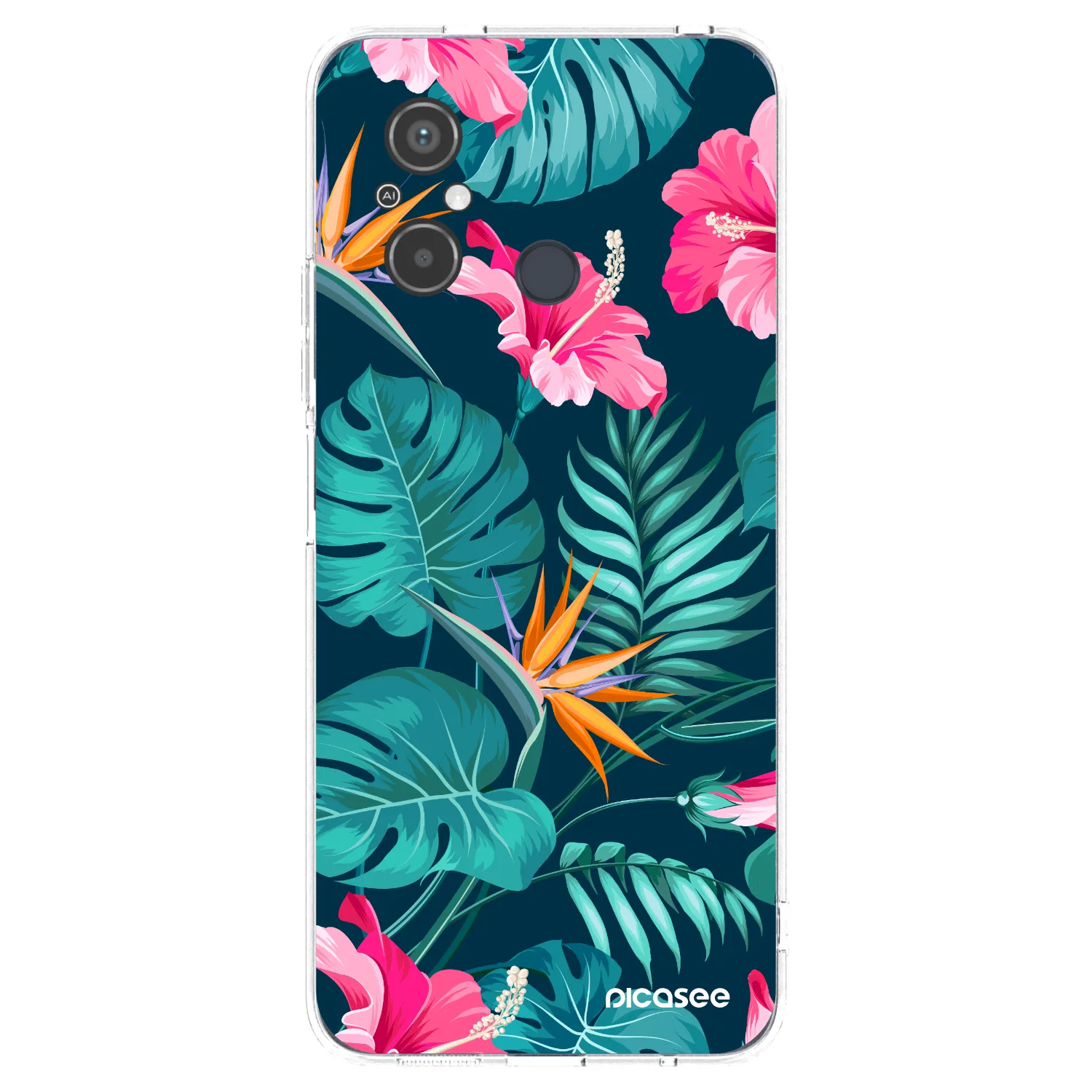 Picasee husă transparentă din silicon pentru Xiaomi Redmi 12C - Pink Monstera