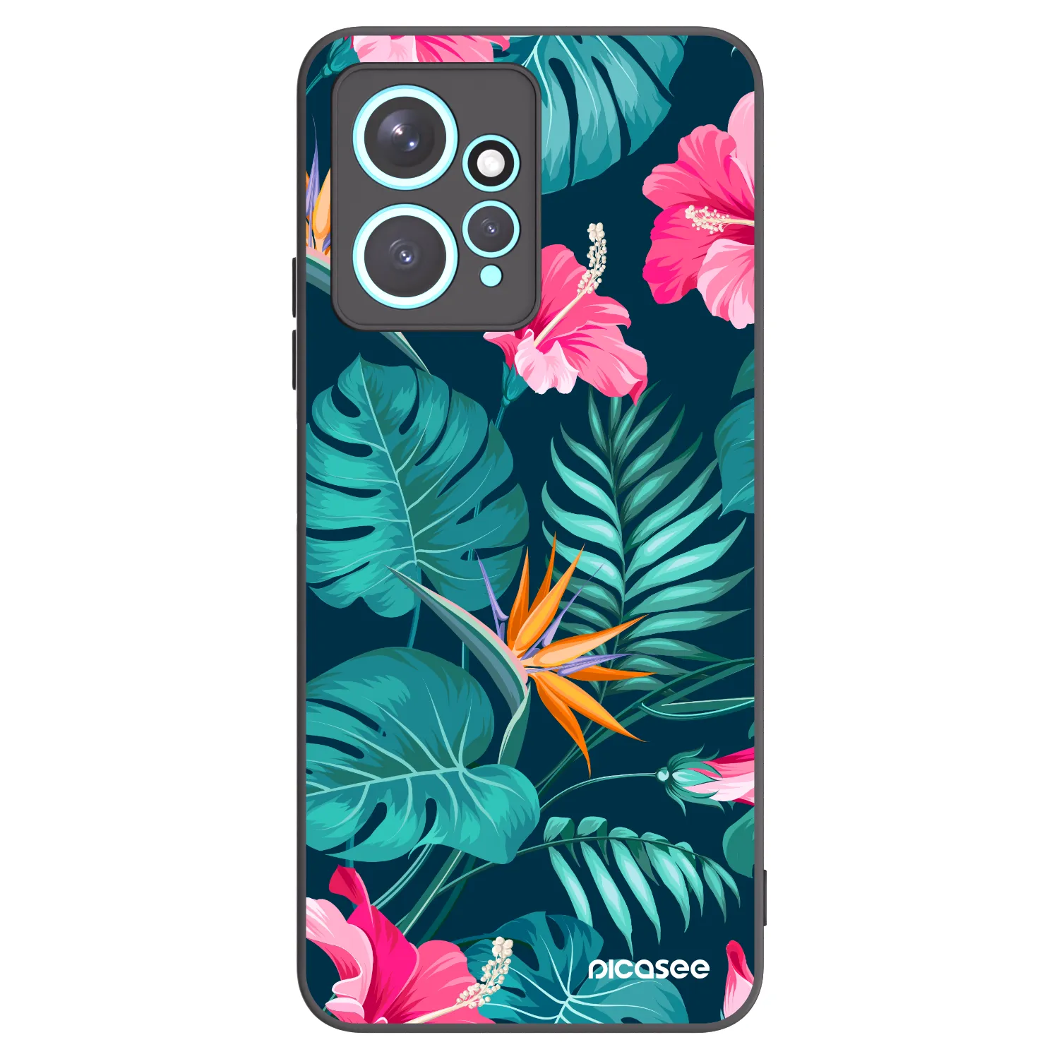 Picasee husă neagră din silicon pentru Xiaomi Redmi Note 12 4G - Pink Monstera