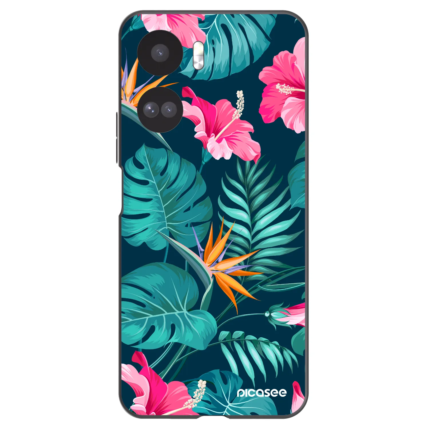 Picasee husă neagră din silicon pentru Honor 90 Lite 5G - Pink Monstera