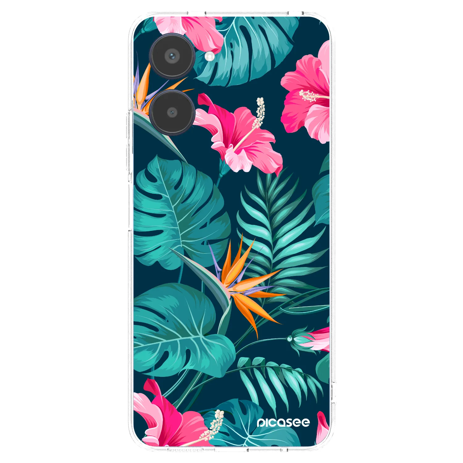 Picasee husă transparentă din silicon pentru Realme 10 4G - Pink Monstera