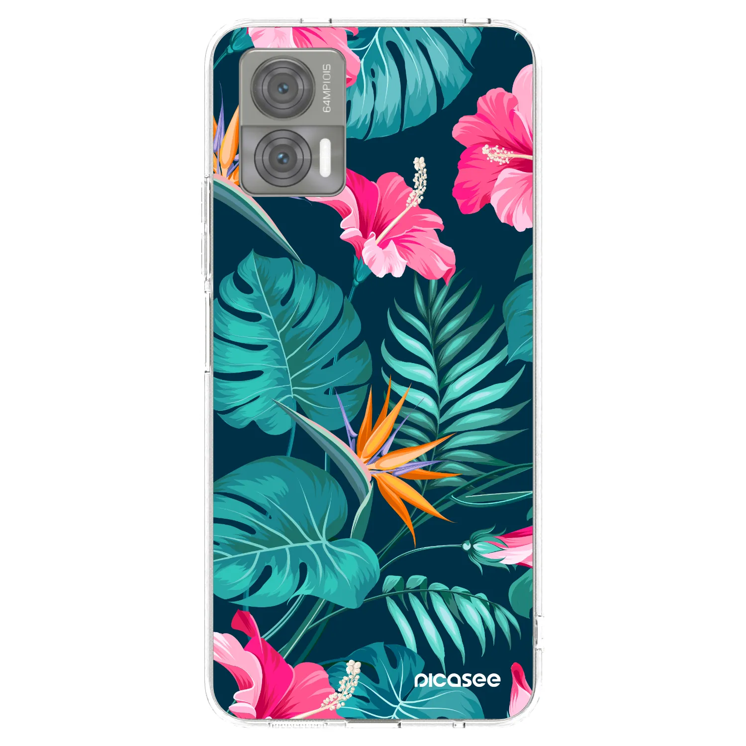 Picasee husă transparentă din silicon pentru Motorola Edge 30 Neo - Pink Monstera