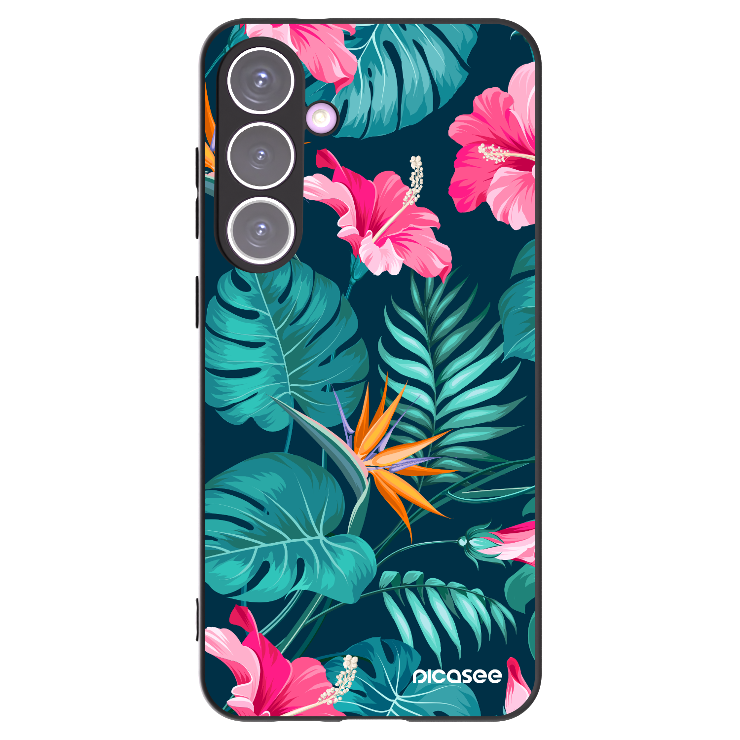 Picasee husă neagră din silicon pentru Samsung Galaxy S24+ S926B 5G - Pink Monstera