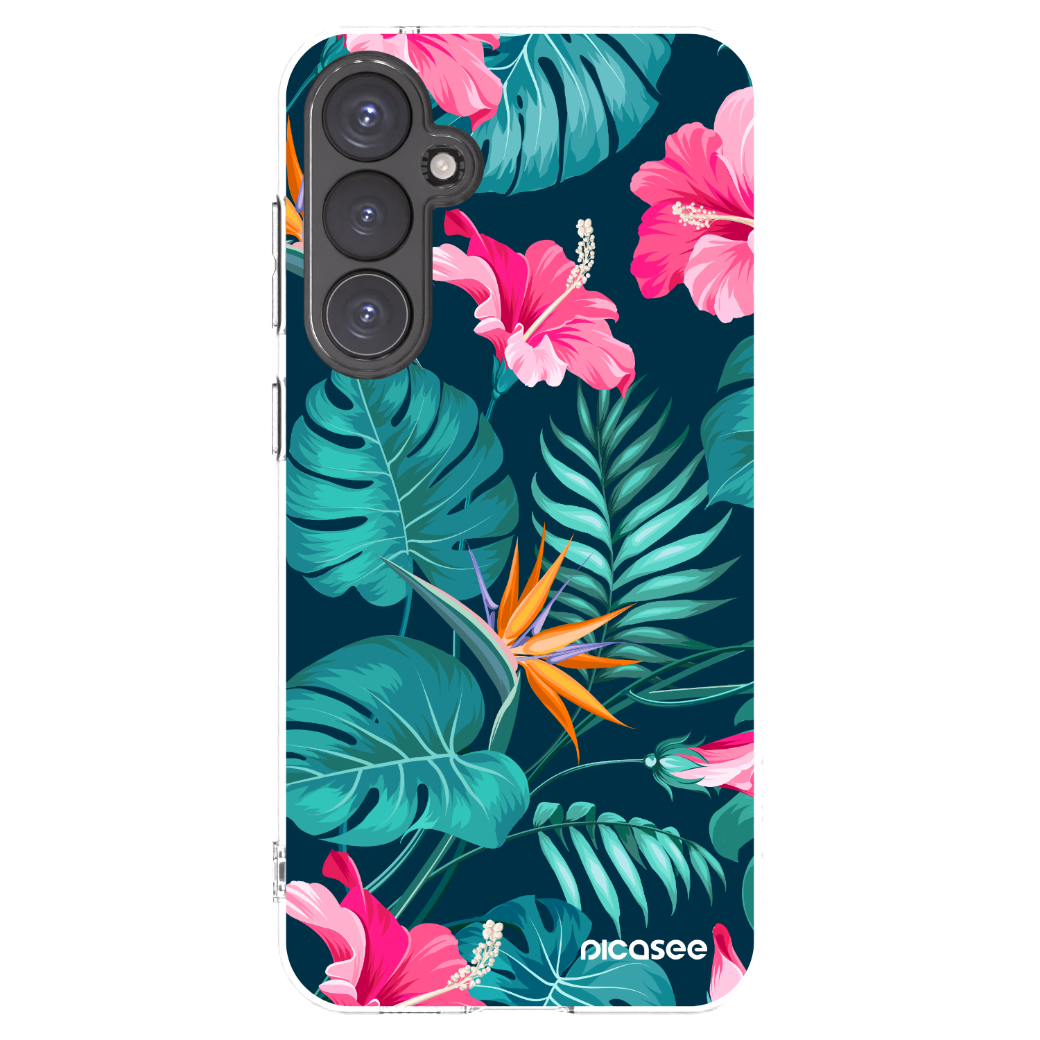 Picasee husă transparentă din silicon pentru Samsung Galaxy S23 FE S711B - Pink Monstera