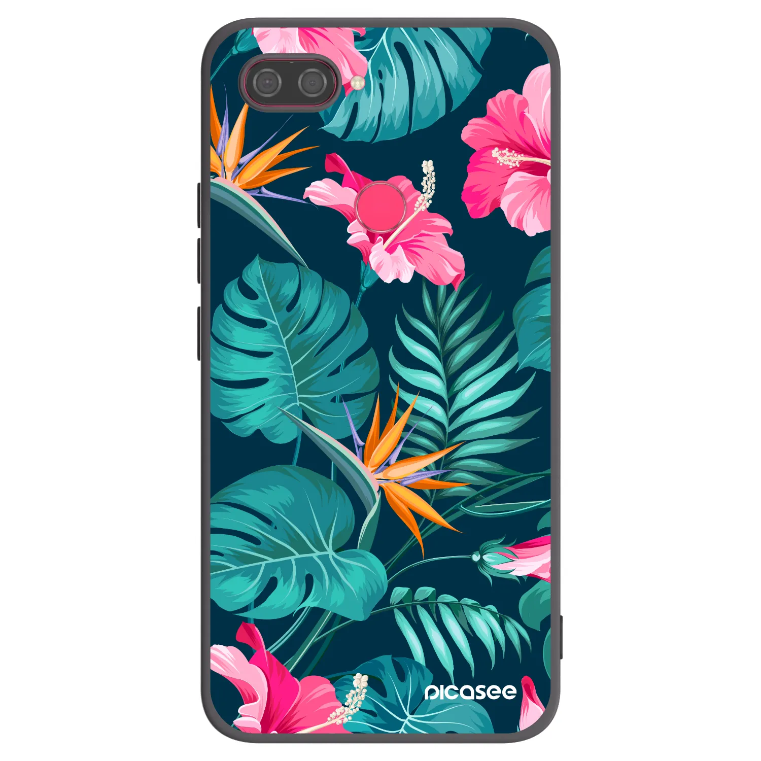 Picasee husă neagră din silicon pentru Xiaomi Mi 8 Lite - Pink Monstera