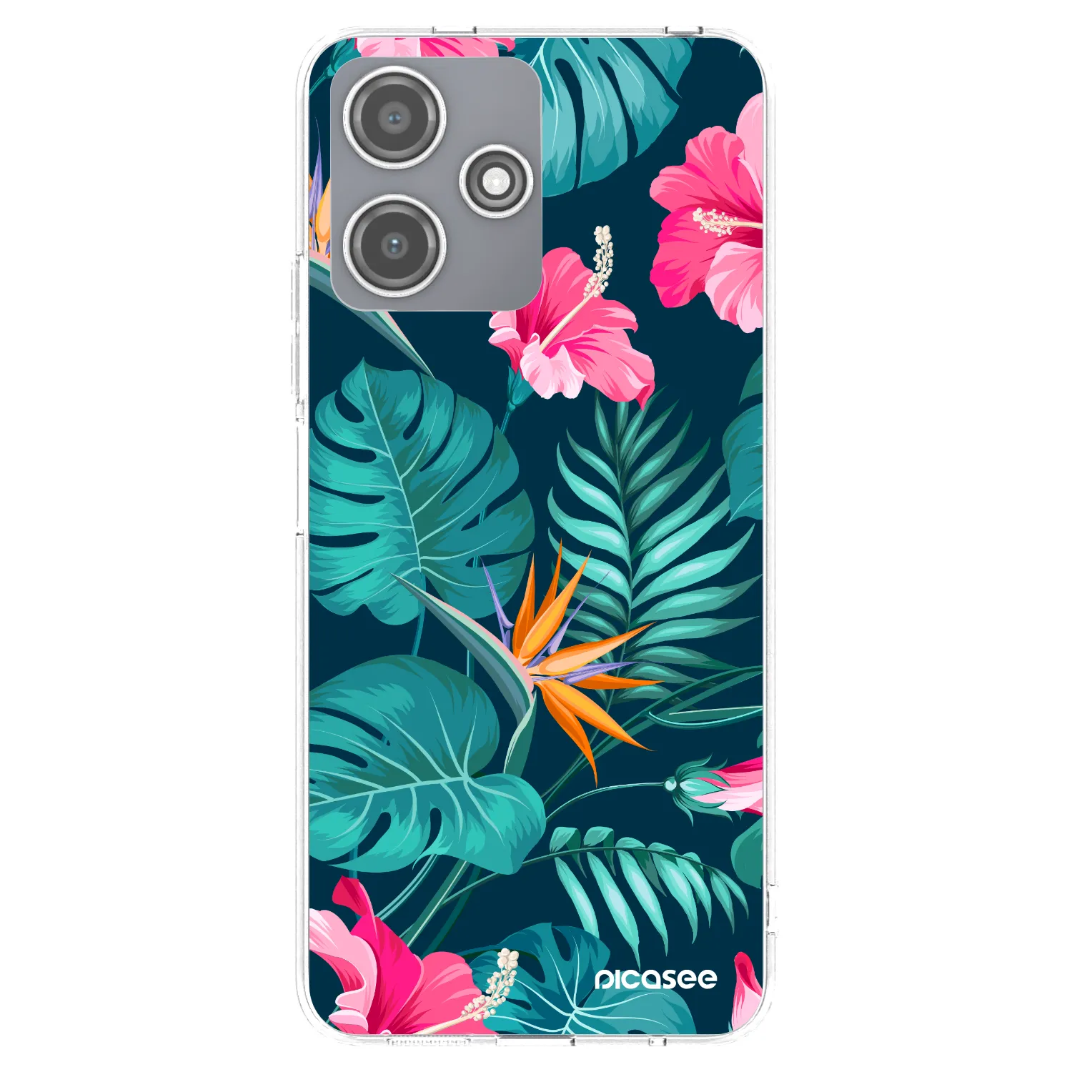 Picasee husă transparentă din silicon pentru Xiaomi Redmi 12 5G - Pink Monstera
