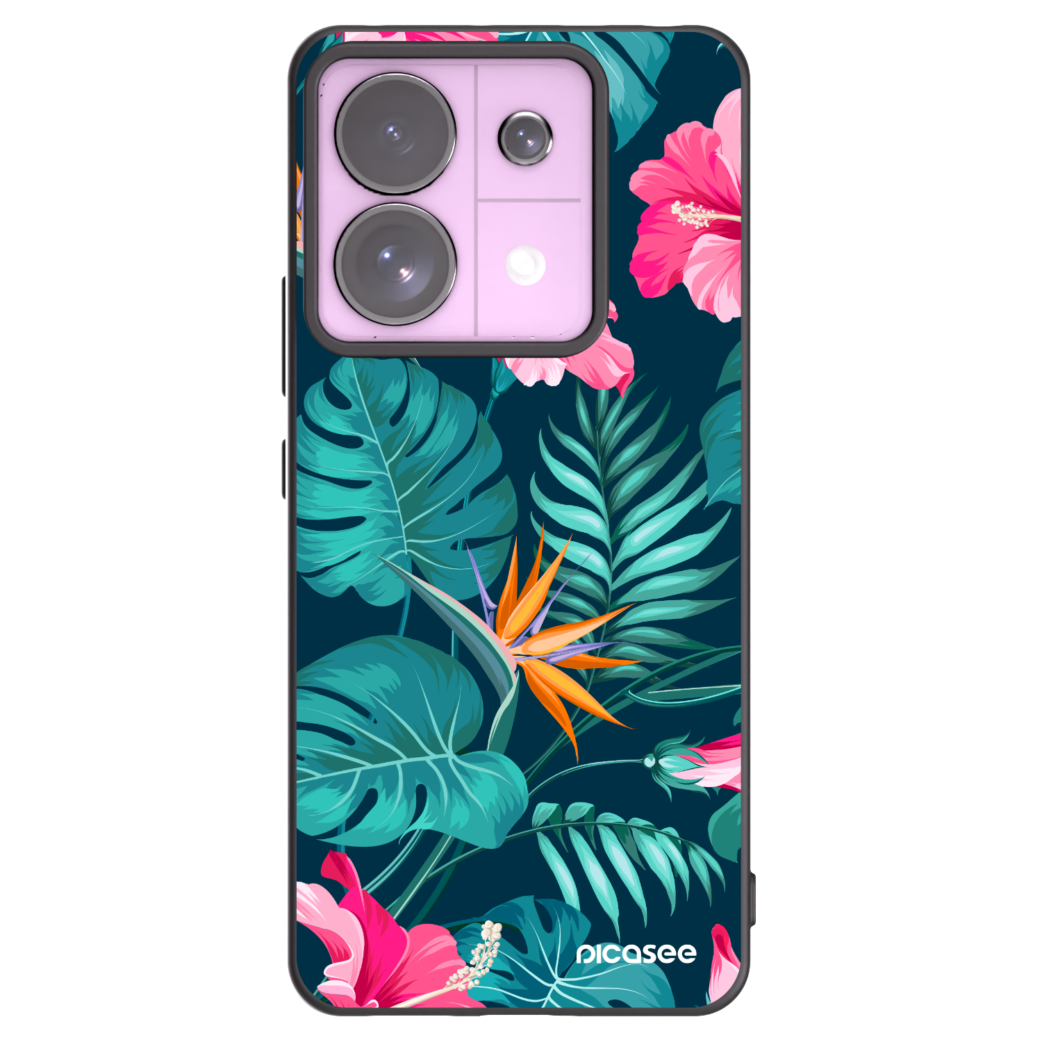 Picasee husă neagră din silicon pentru Xiaomi Redmi Note 13 Pro 5G - Pink Monstera