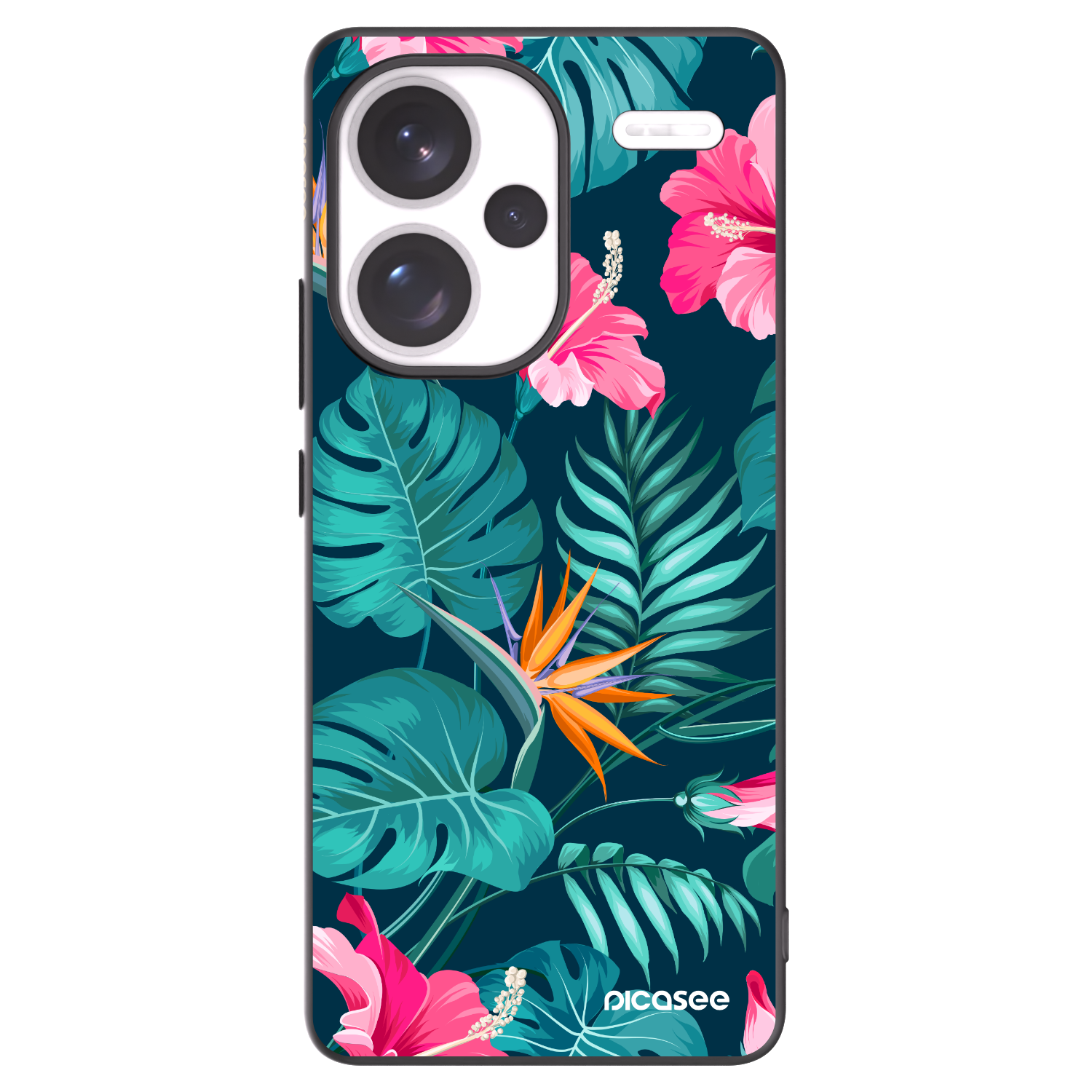 Picasee husă neagră din silicon pentru Xiaomi Redmi Note 13 Pro+ 5G - Pink Monstera