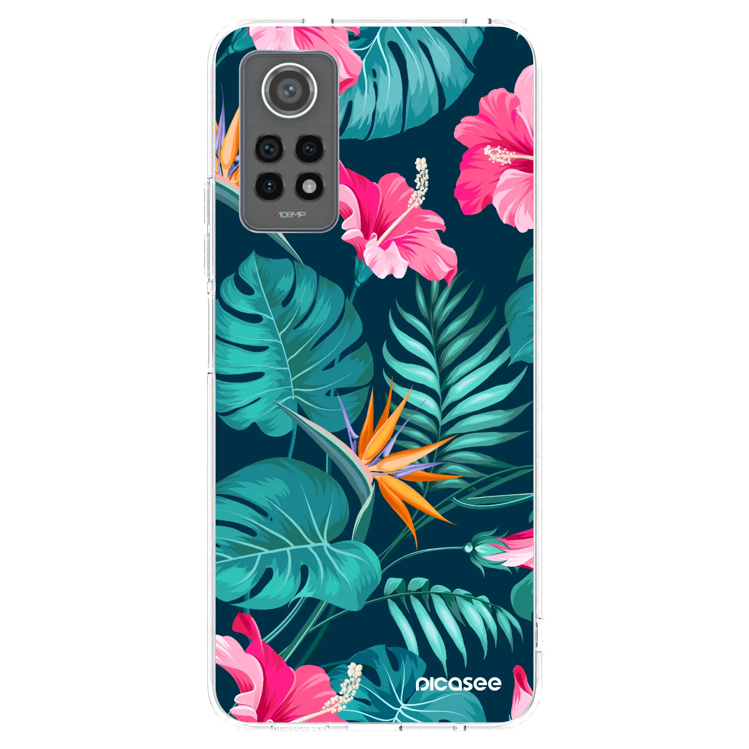 Picasee husă transparentă din silicon pentru Xiaomi Redmi Note 12 Pro 4G - Pink Monstera