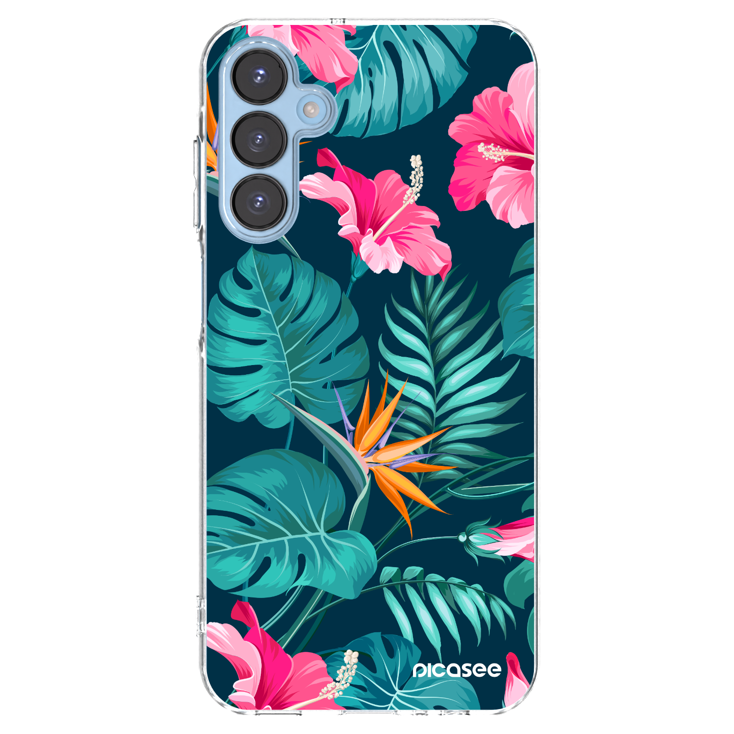 Picasee husă transparentă din silicon pentru Samsung Galaxy A15 A156B 5G - Pink Monstera